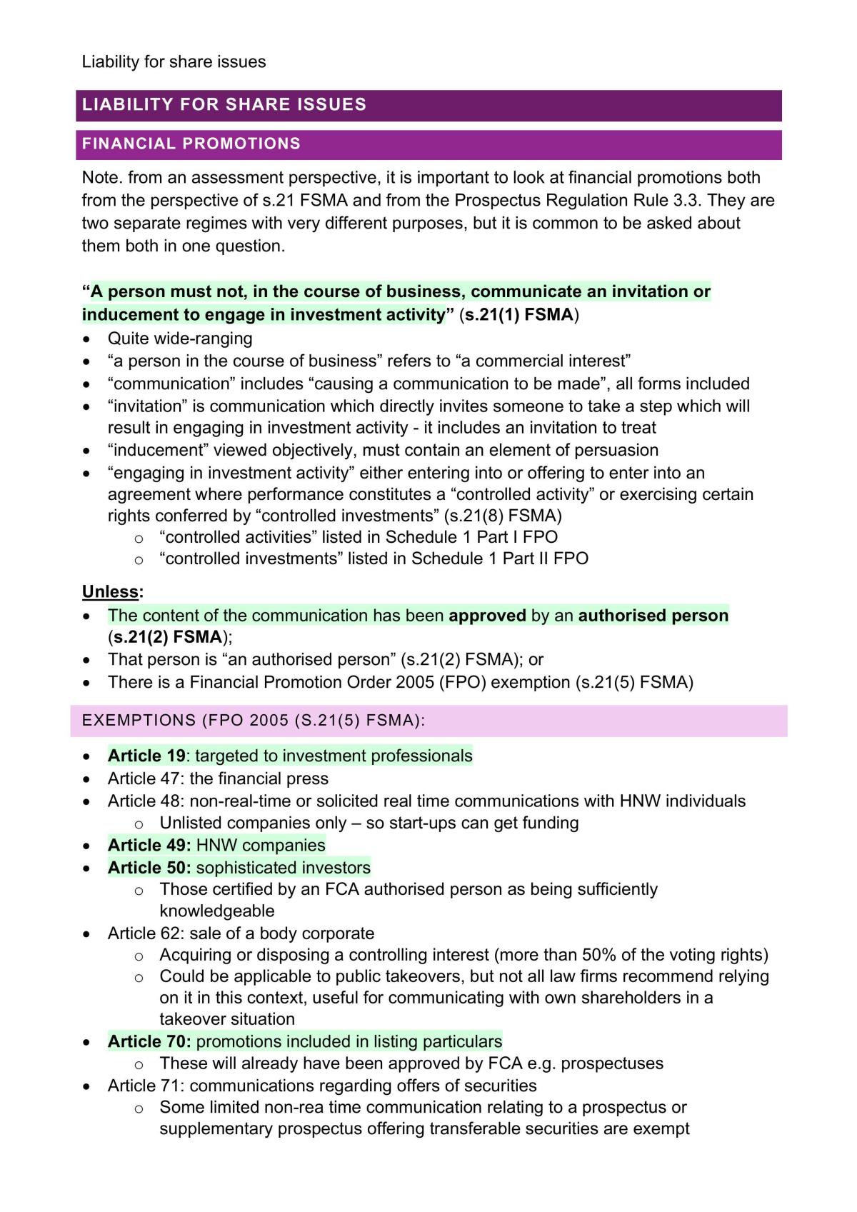 Complete Share Issues Notes - Page 3