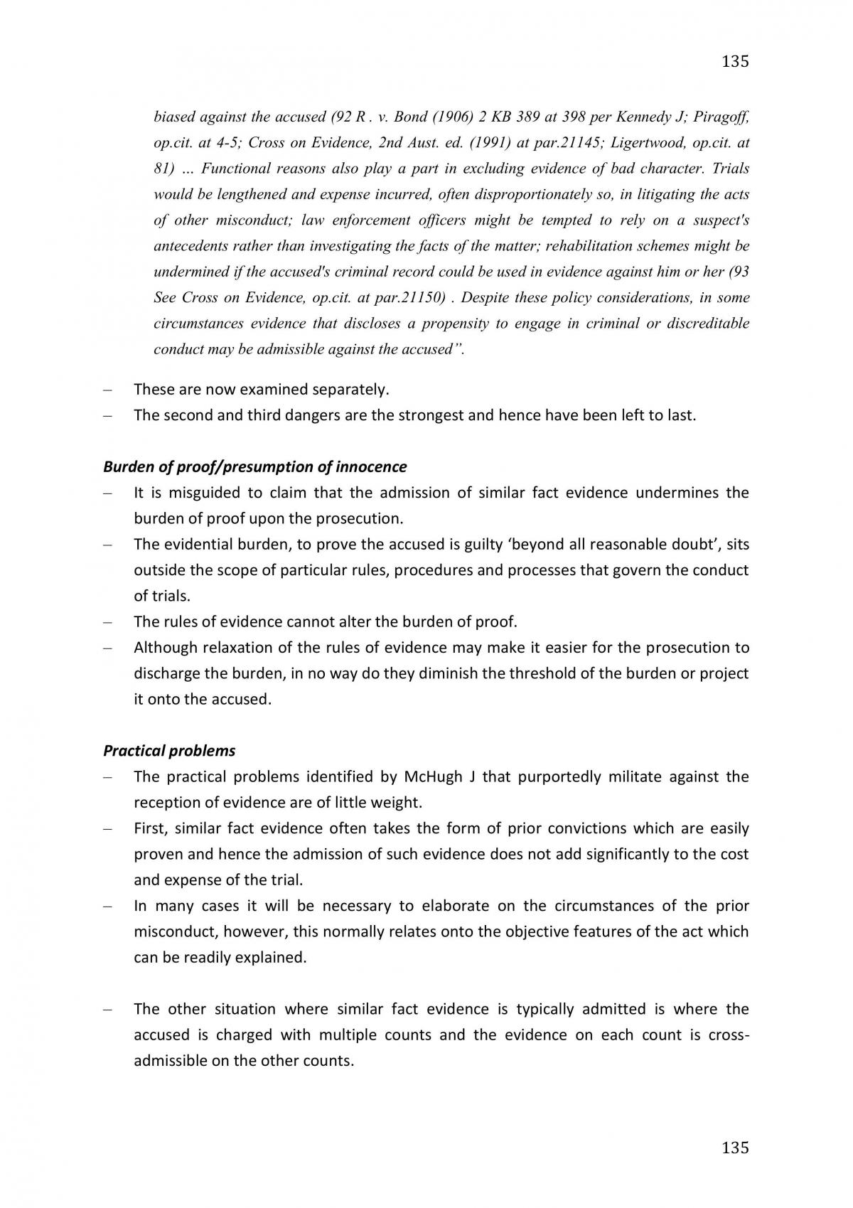 Evidence Complete Study Notes - Page 135
