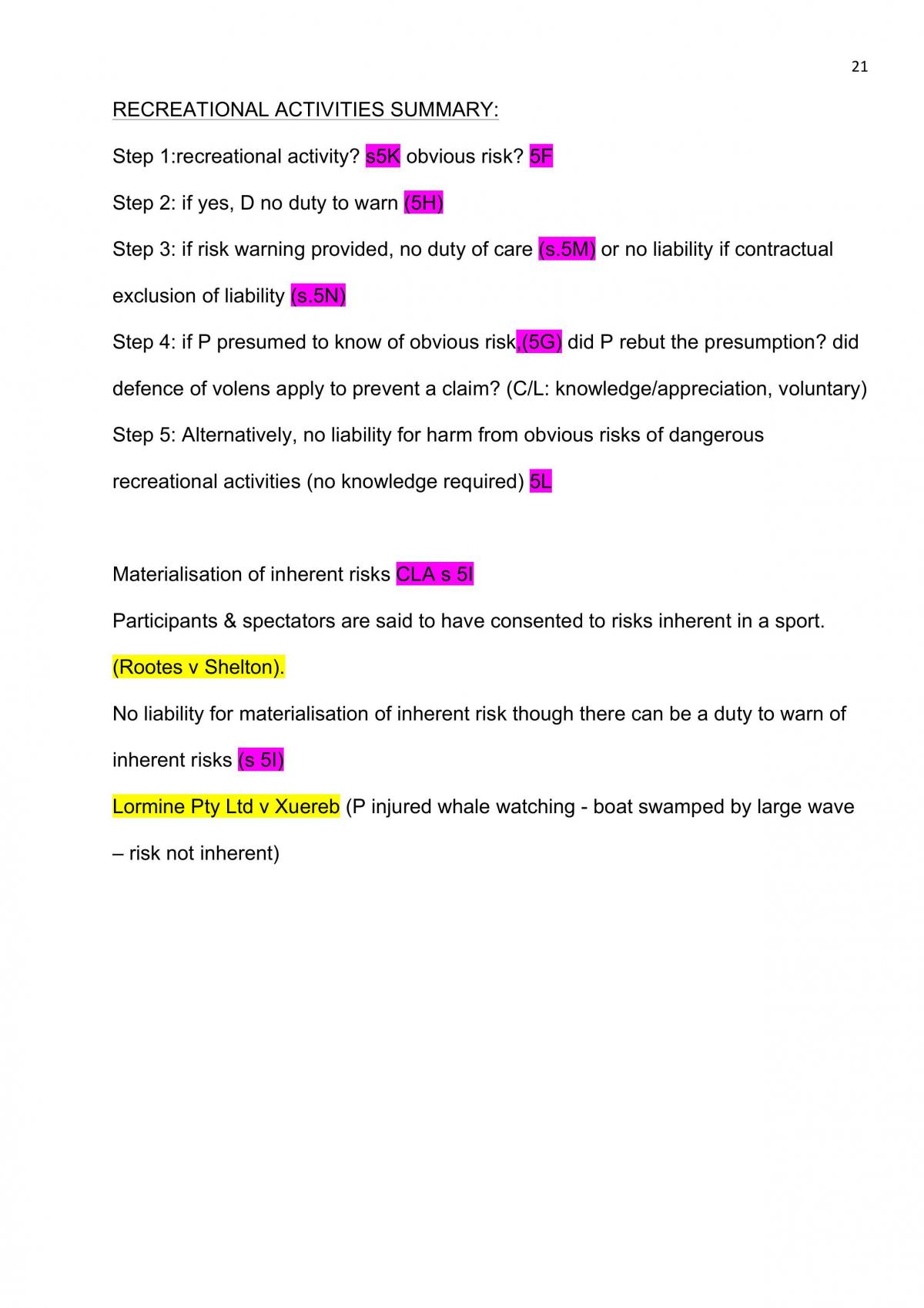 Torts Exam Notes - Page 21