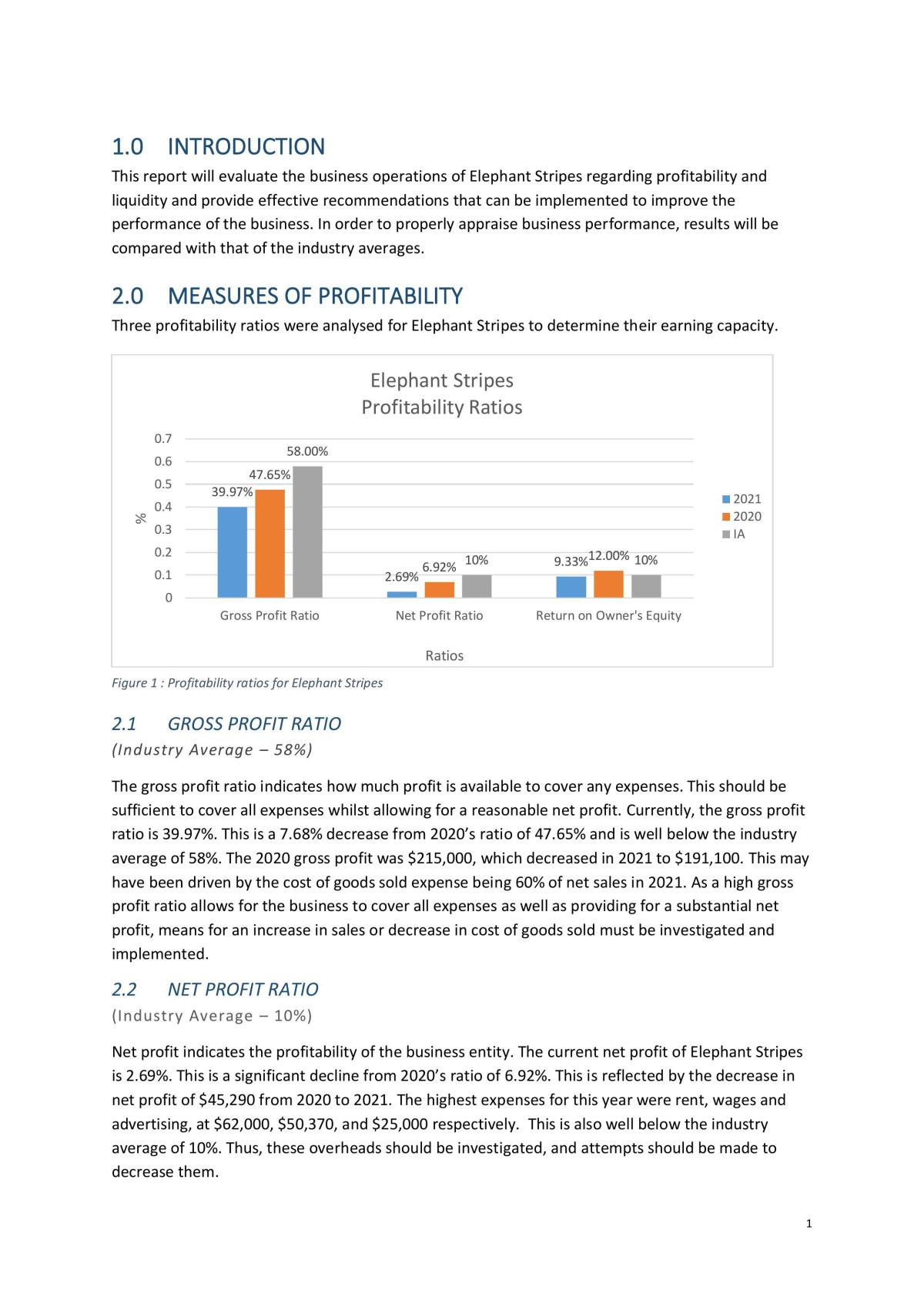 Financial Performance of Elephant Stripes - Page 3