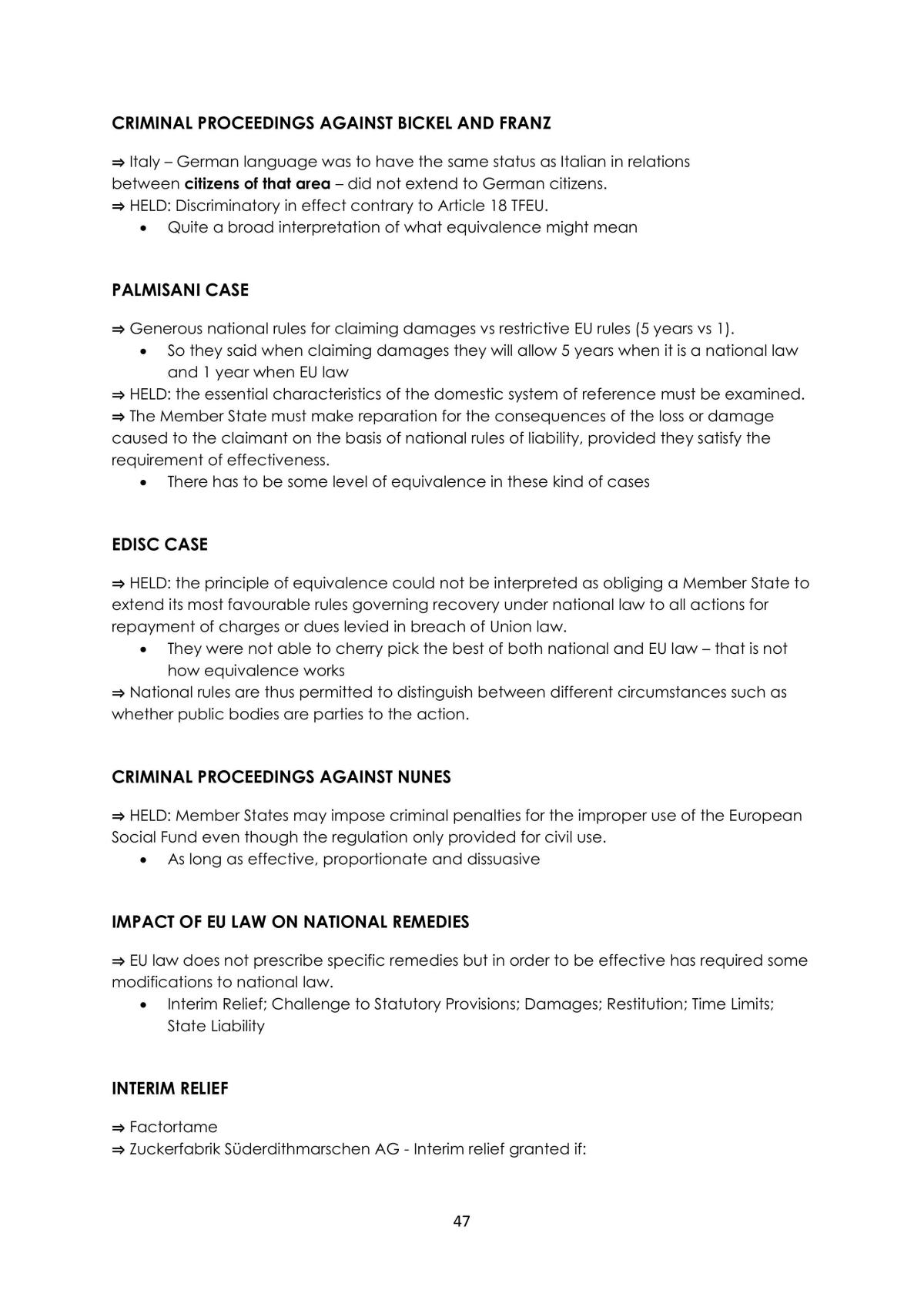 EU Law Study Notes - Page 47