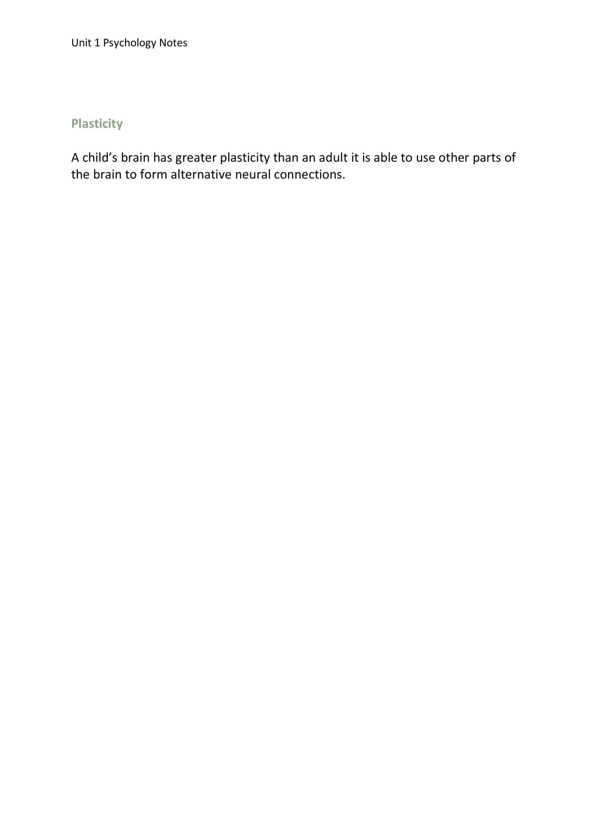 Psychology Unit 1 Notes  - Page 15