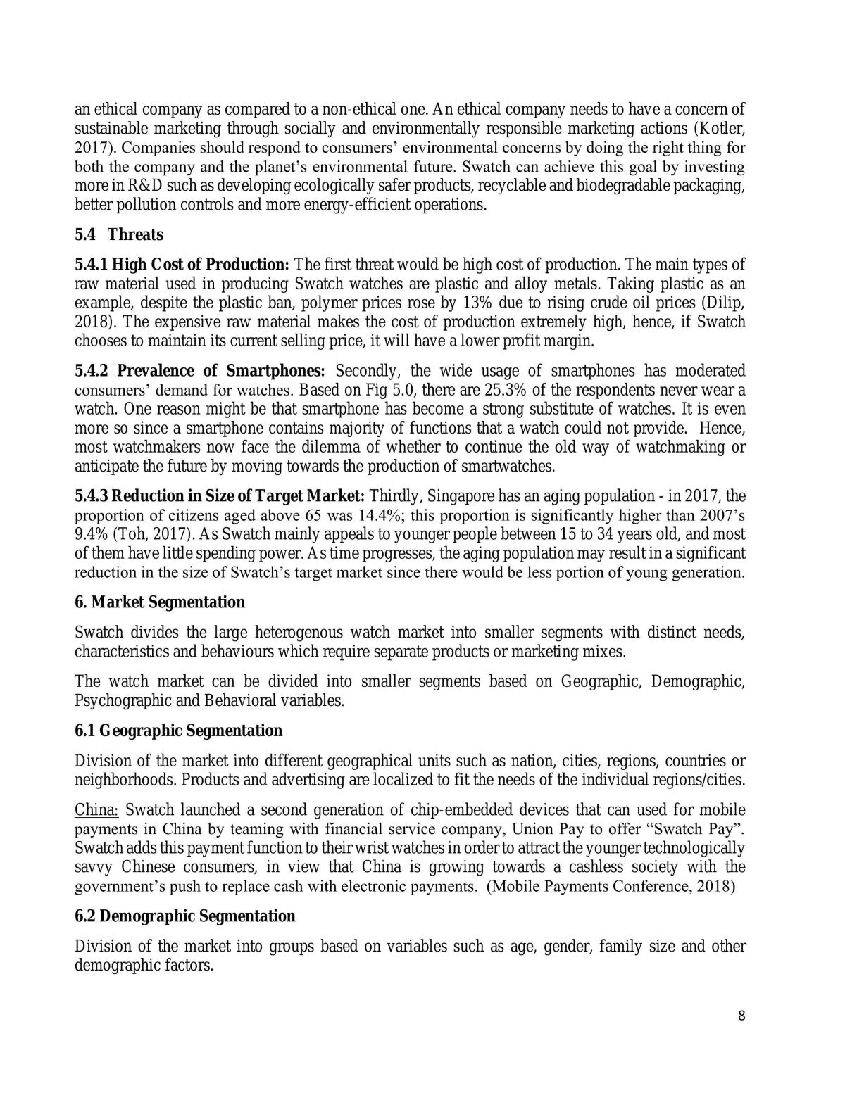 MKT1705A - Group Assignment Report - Page 8