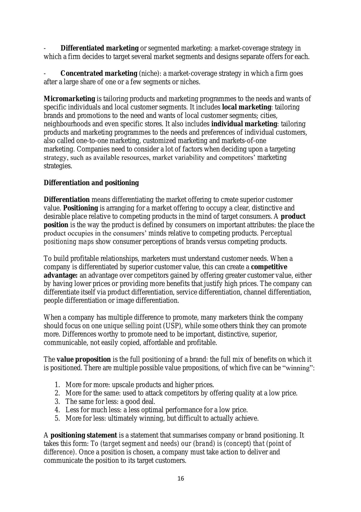 Principles of marketing notes - Page 17