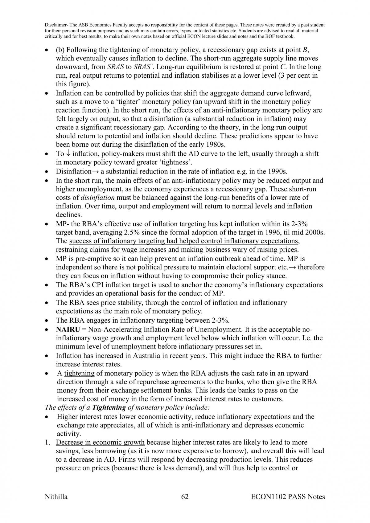 ECON1102 Final Exam Notes - Page 62
