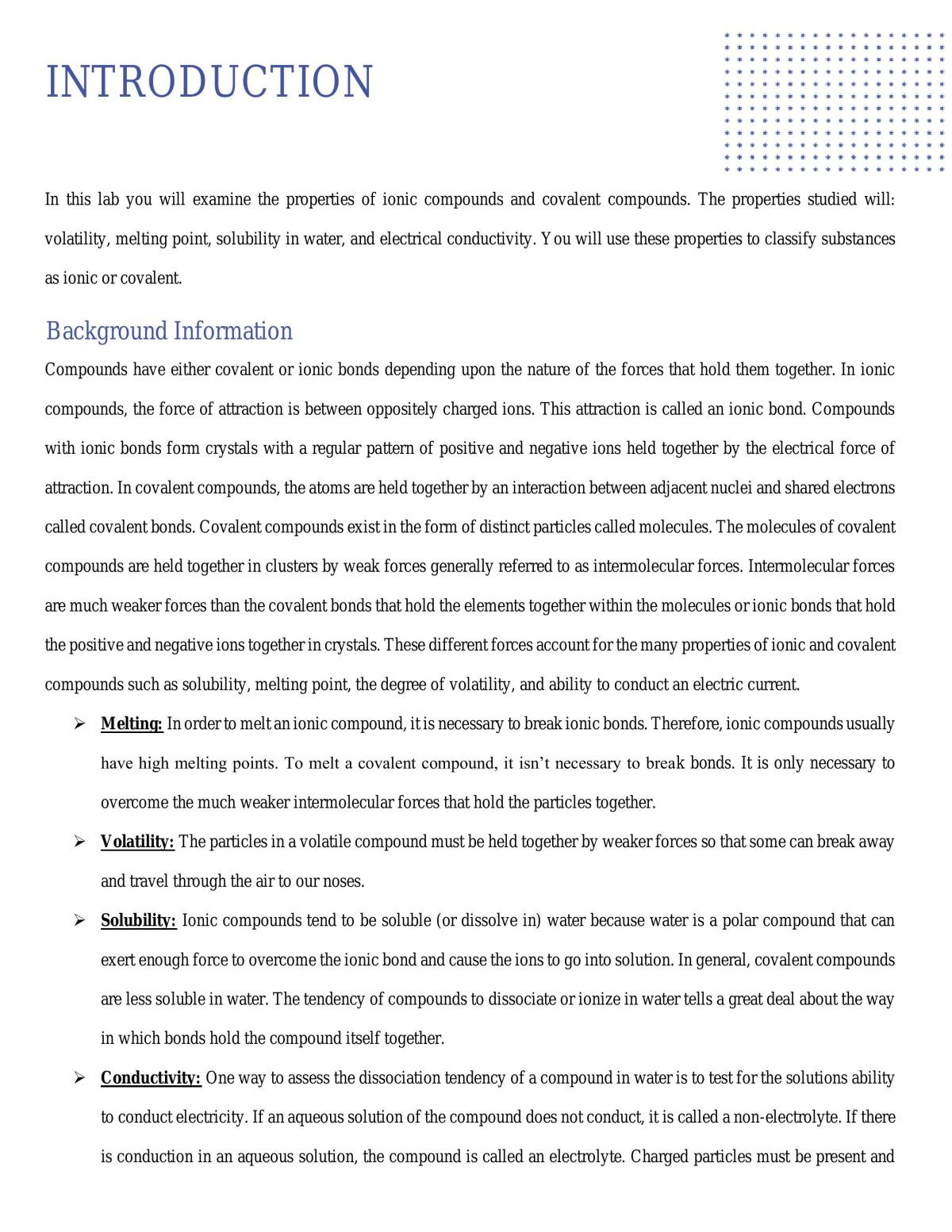 Identifying Ionic & Covalent Bonds Lab - Page 3