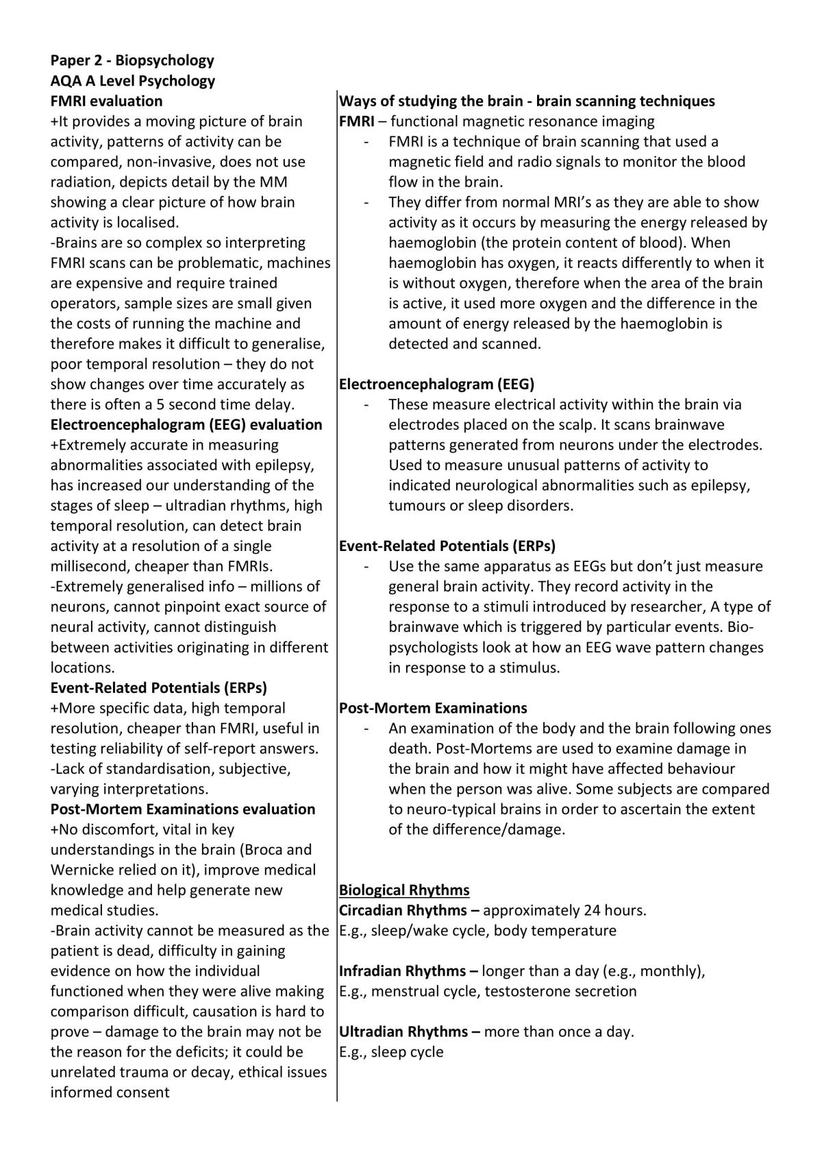 Biopsychology notes - Page 12