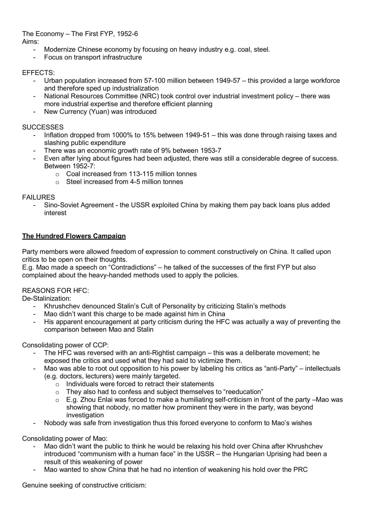 The Timeline of China - Pre 1949 to post 1978 Complete Study Notes - Page 5