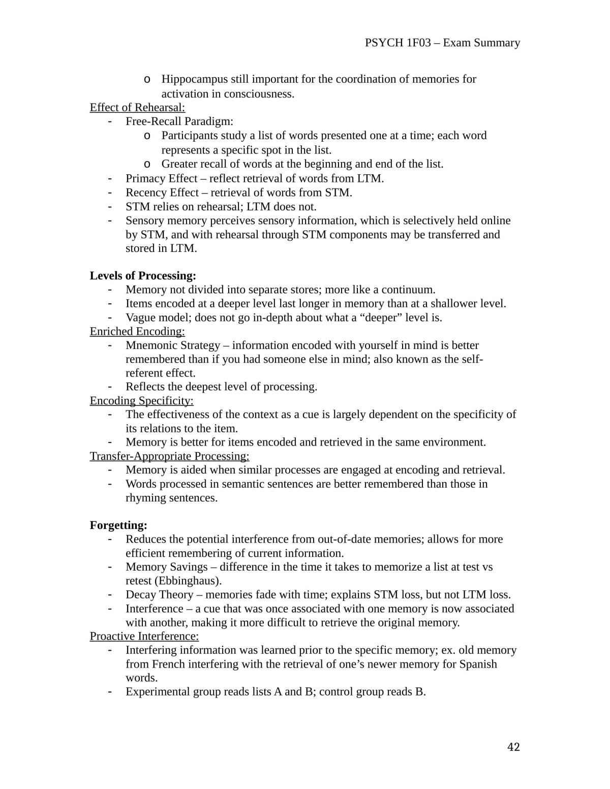 Complete Study Notes - PSYCH 1F03 - Page 42