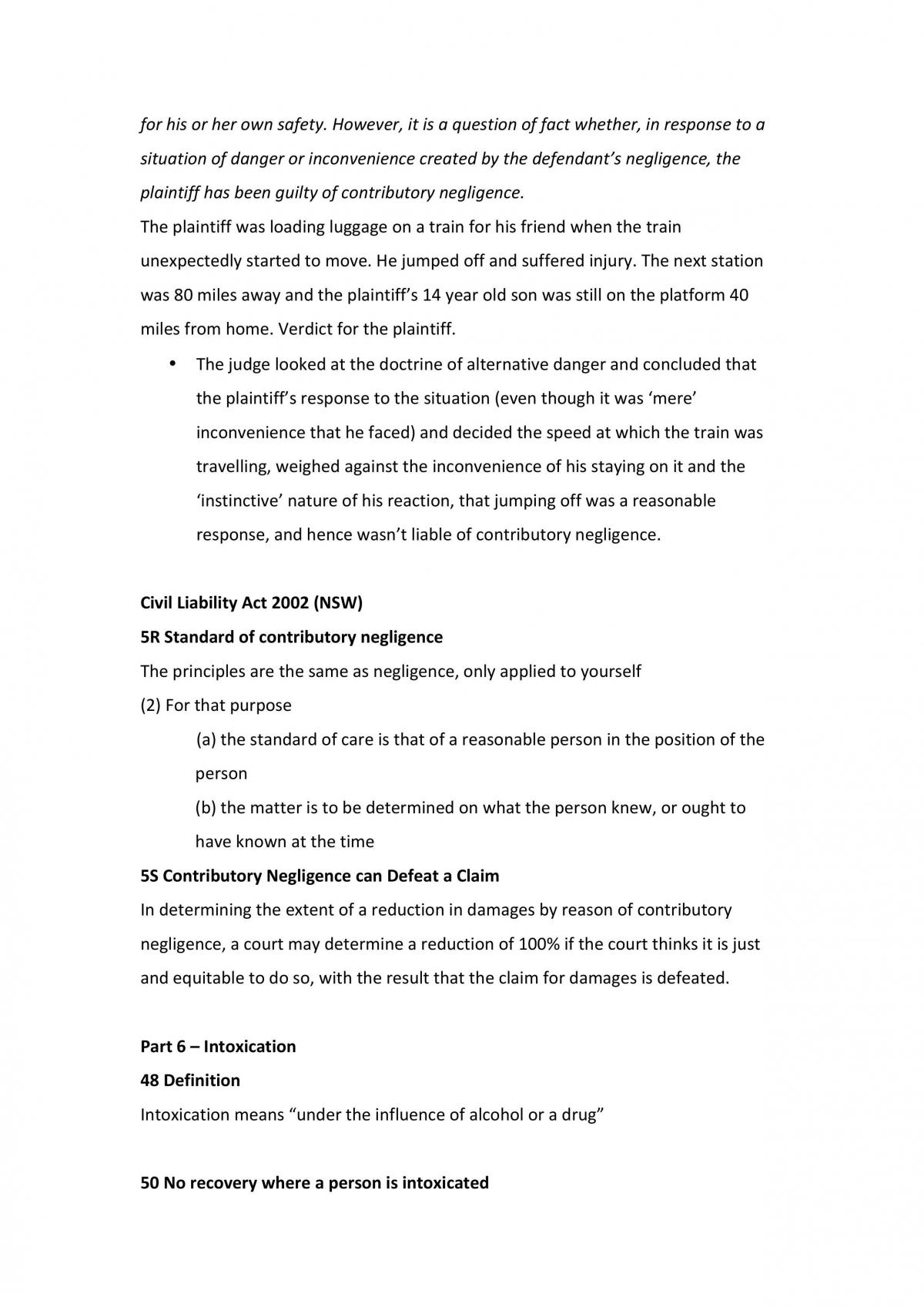 USYD Torts Law notes - Page 42
