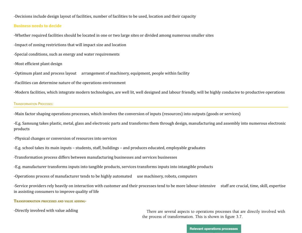 HSC Business Studies Operations Notes - Page 34