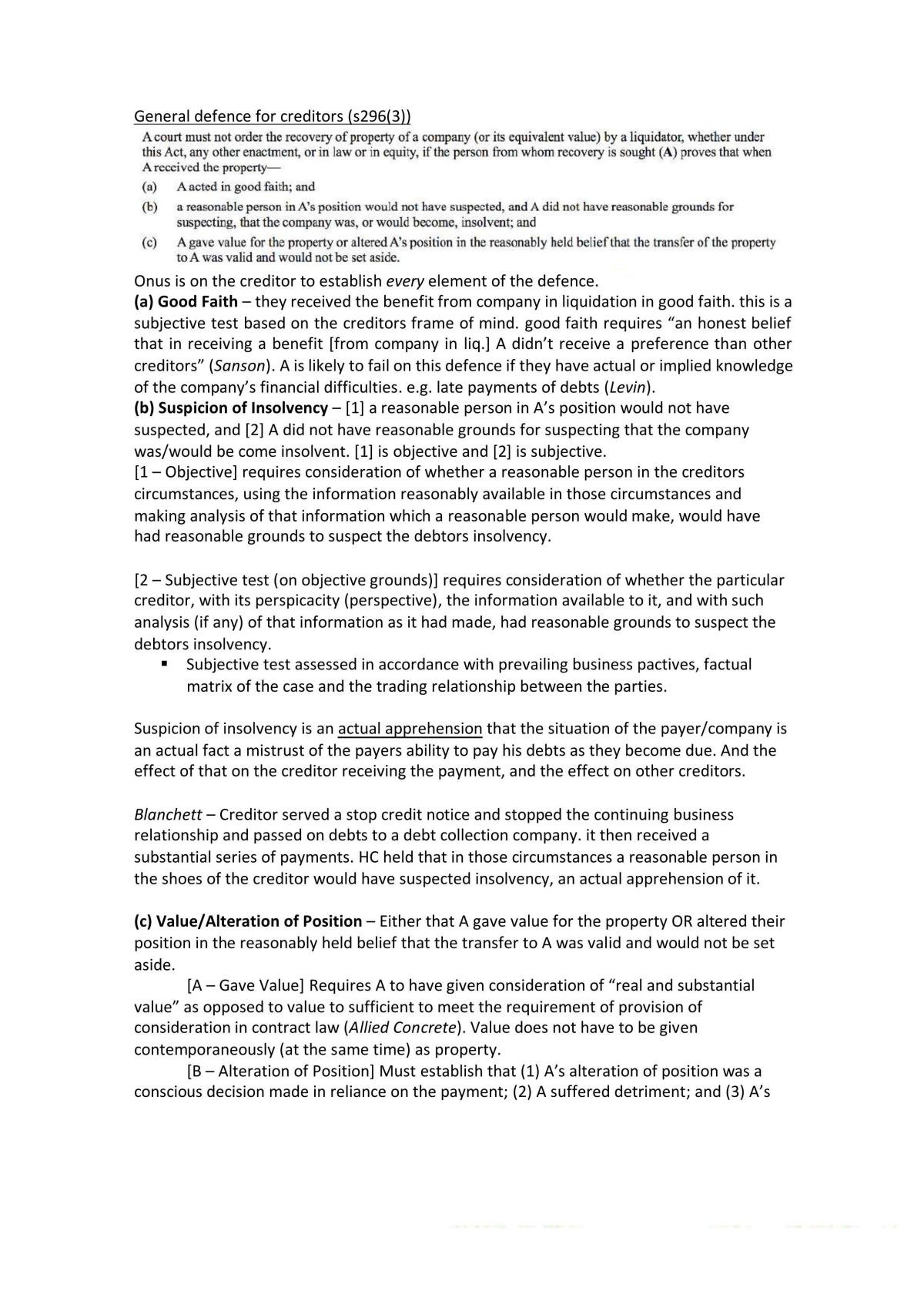 Insolvency Law Study Notes - Page 41