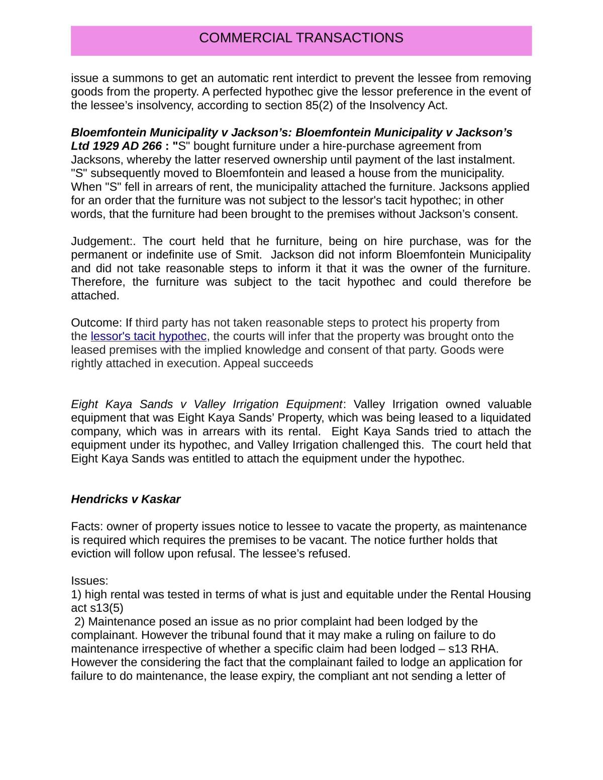 Commercial Transactions Notes - Page 43