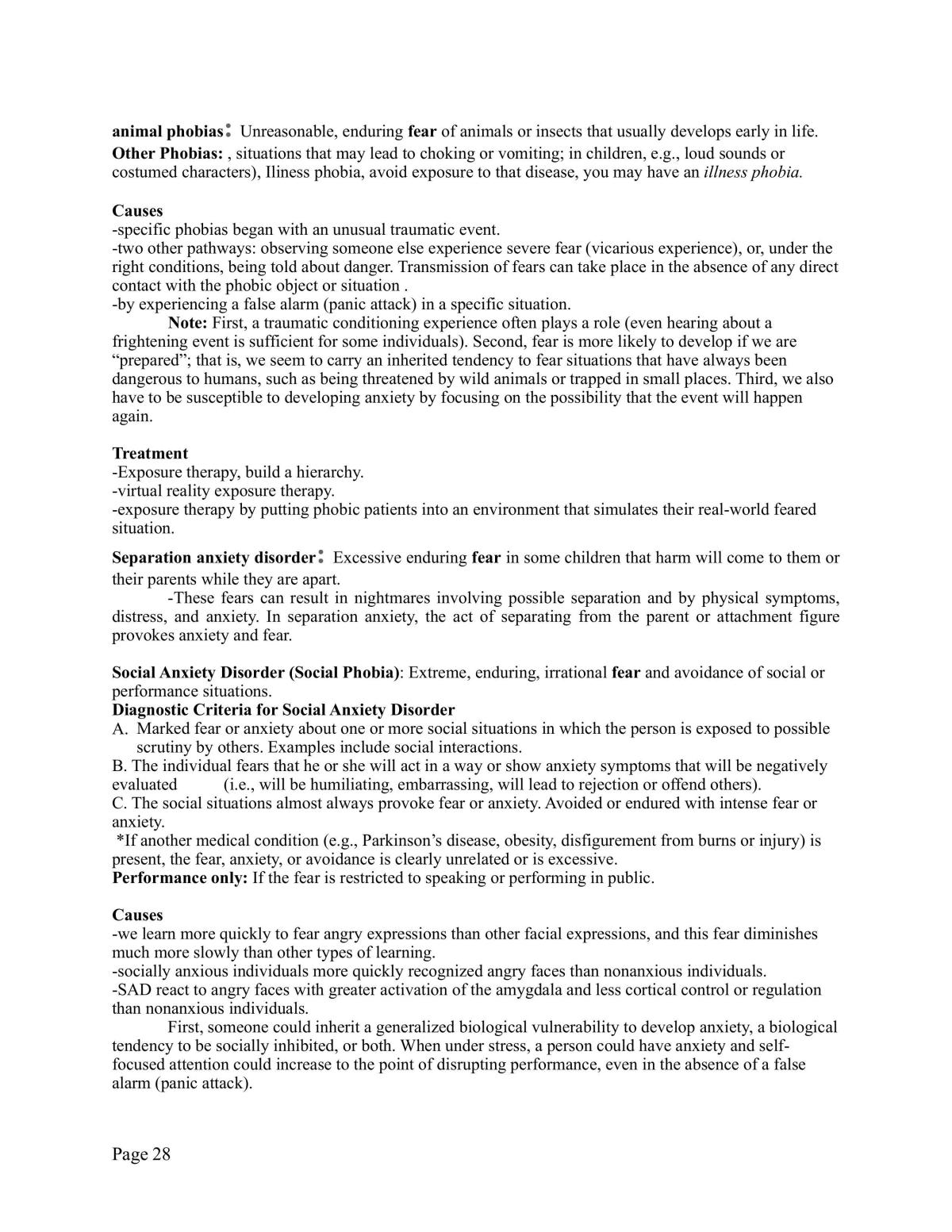Abnormal Behaviour Notes - Page 28