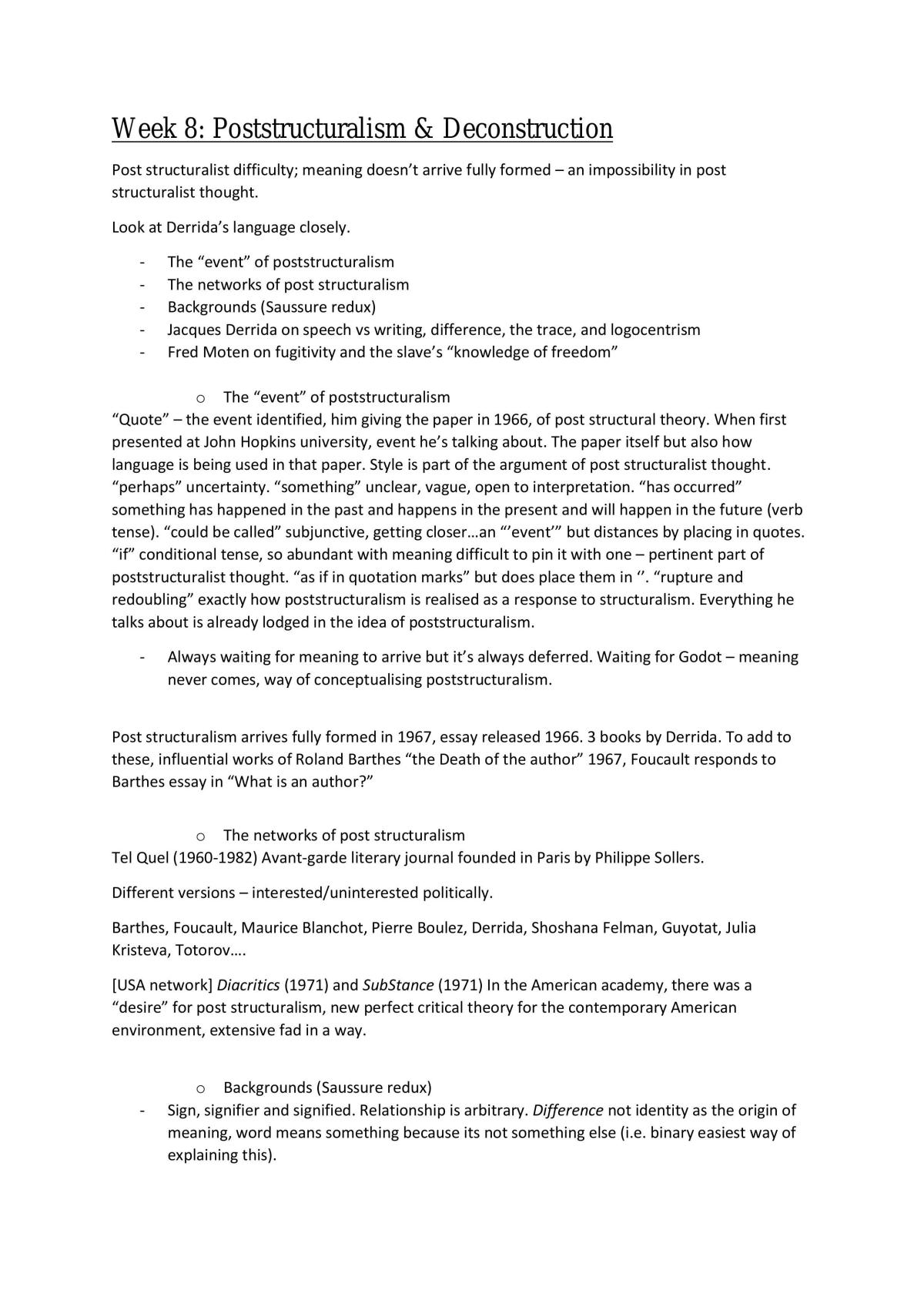 Approaches to Criticism Term 1 Lecture Notes - Page 18