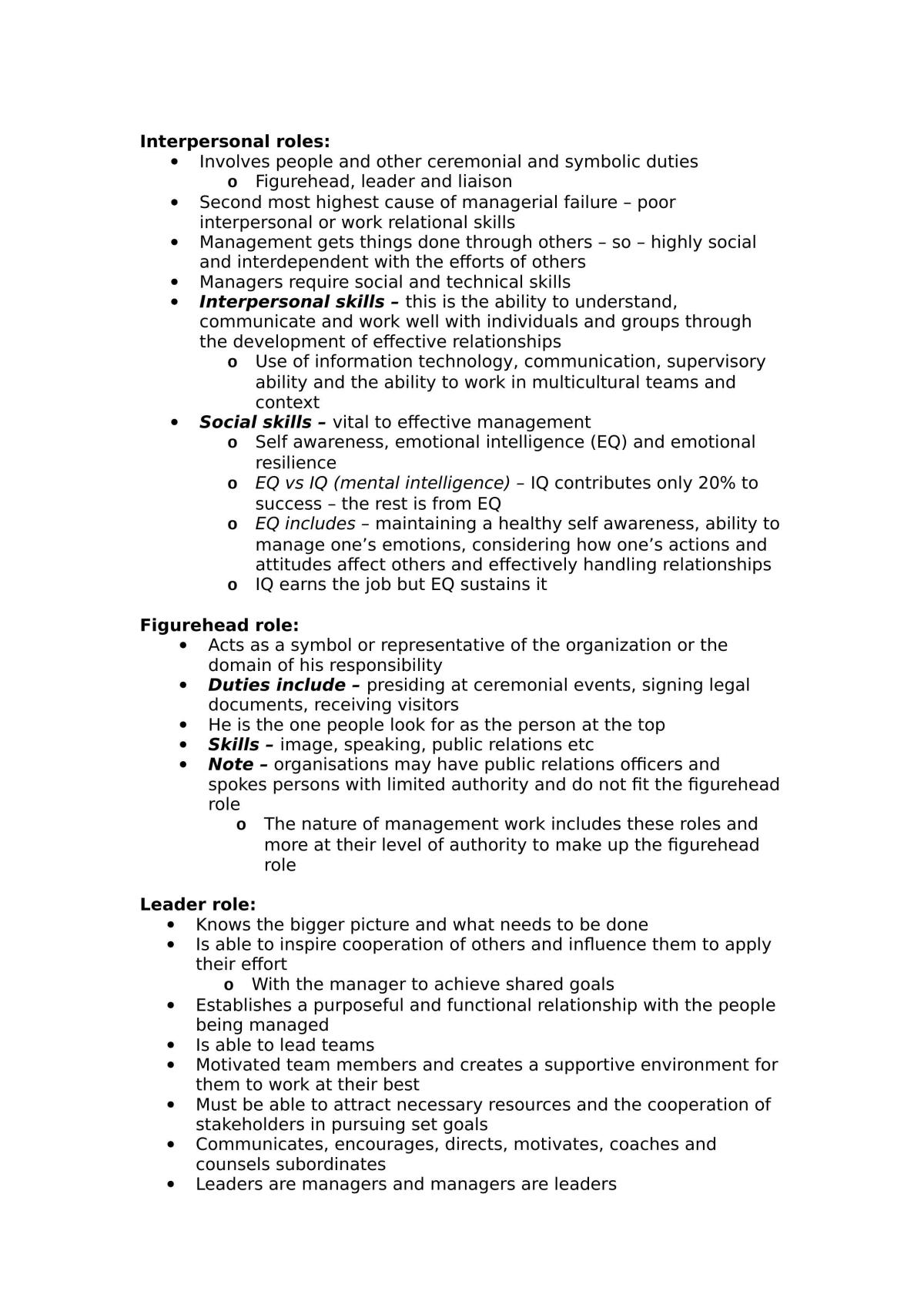 Introduction to Management Notes - Page 29