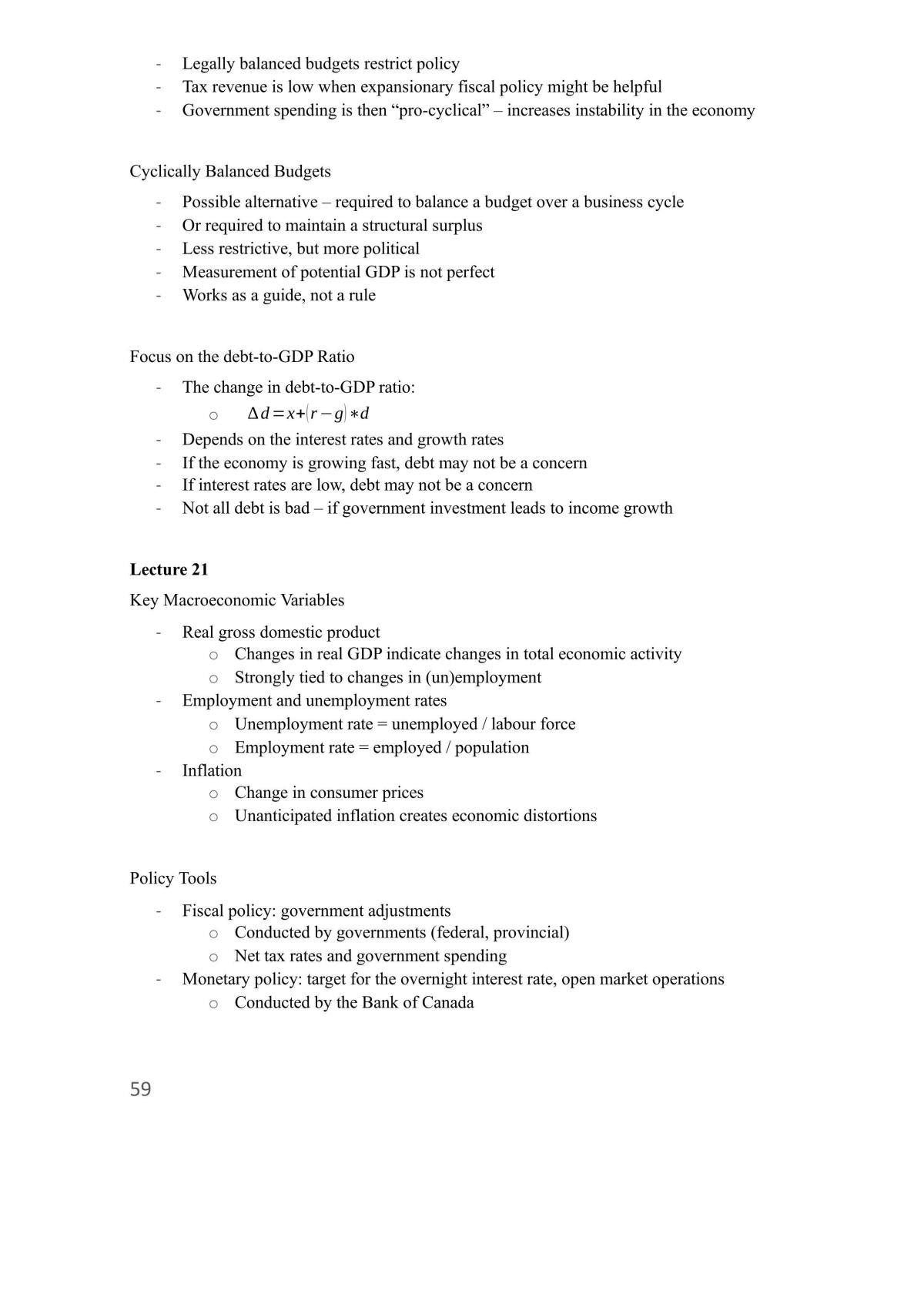 Introduction to Macroeconomics Course Notes - Page 59
