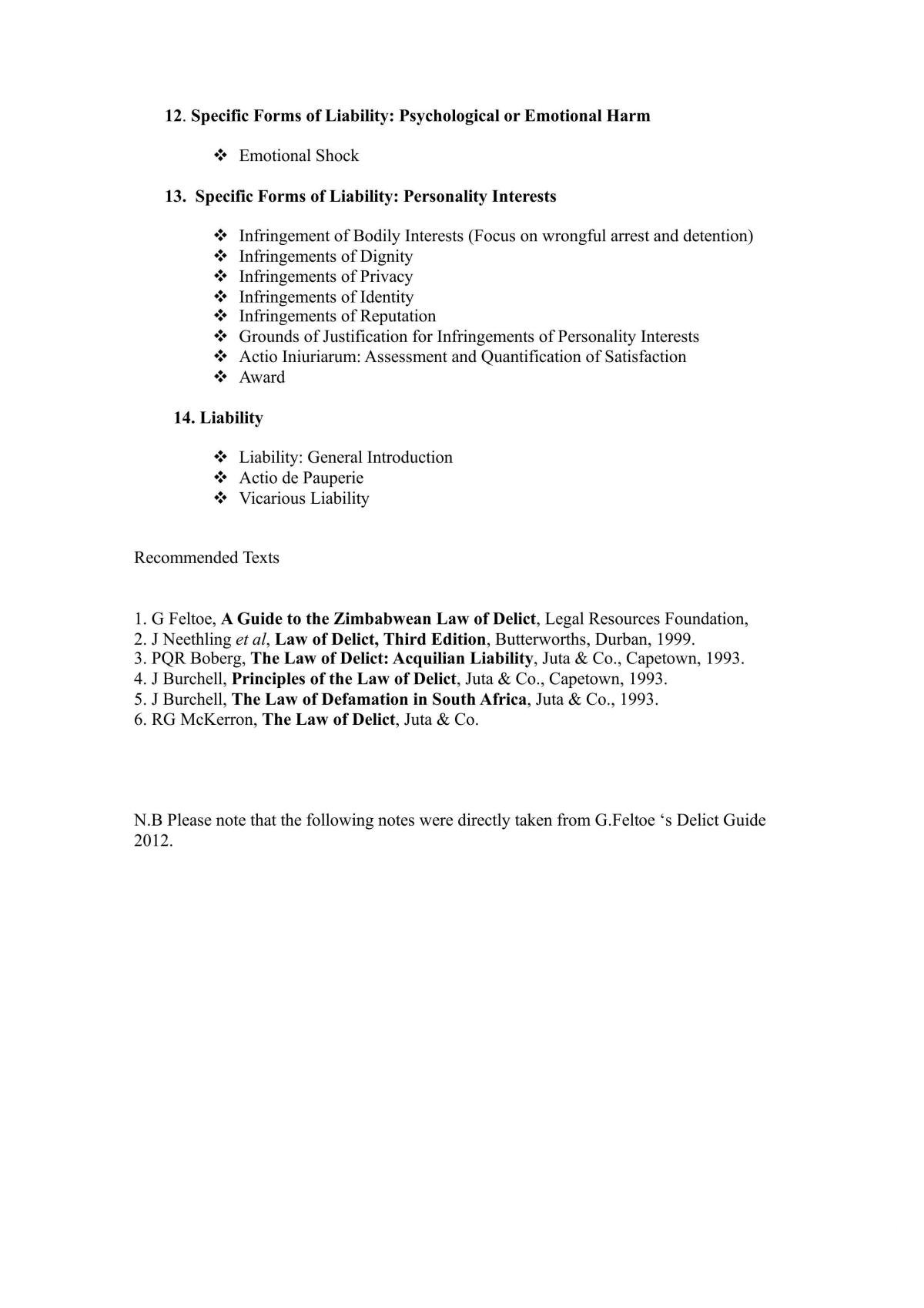 Law of Delict Complete Course Notes - Page 3