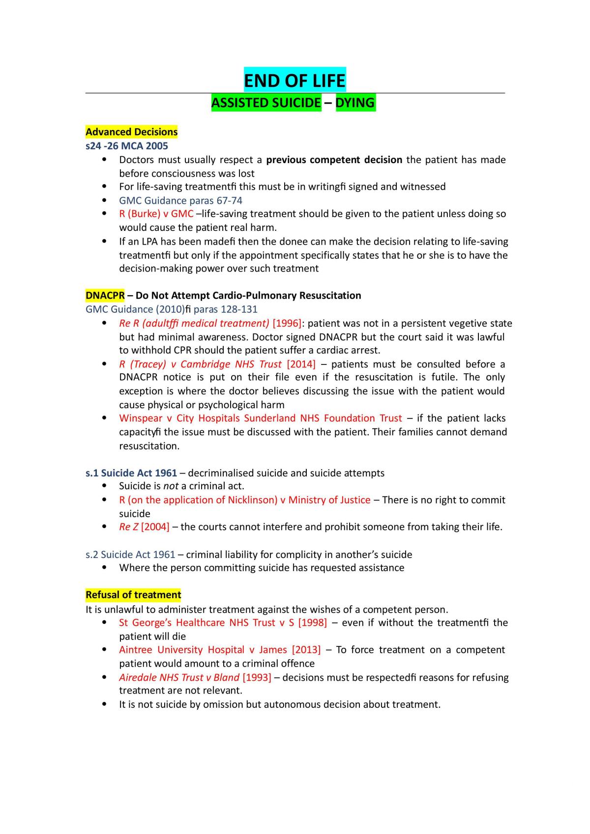 Medical Law I Course Notes - Page 39