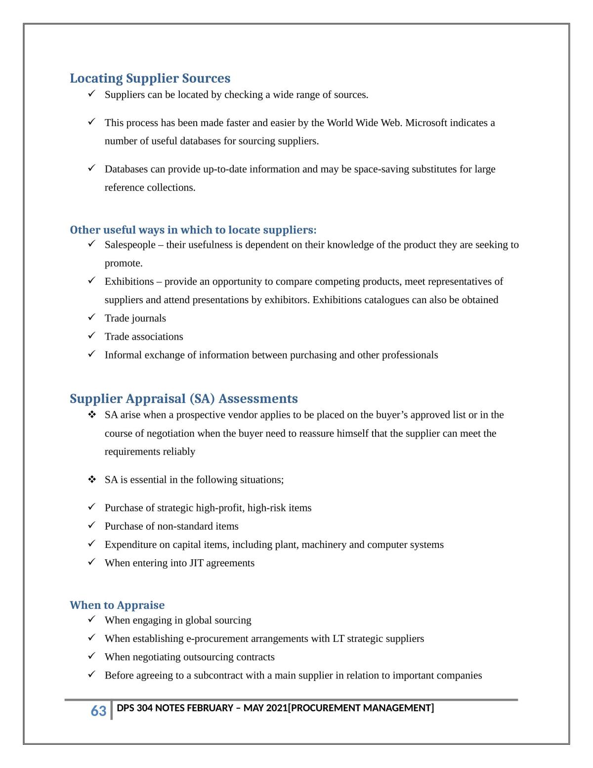 Procurement Management Notes - Page 63