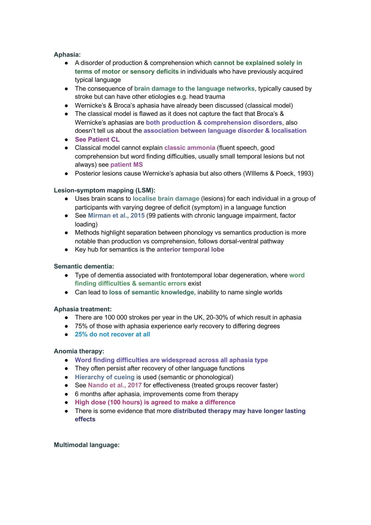 Language and Cognition Course Notes - Page 19