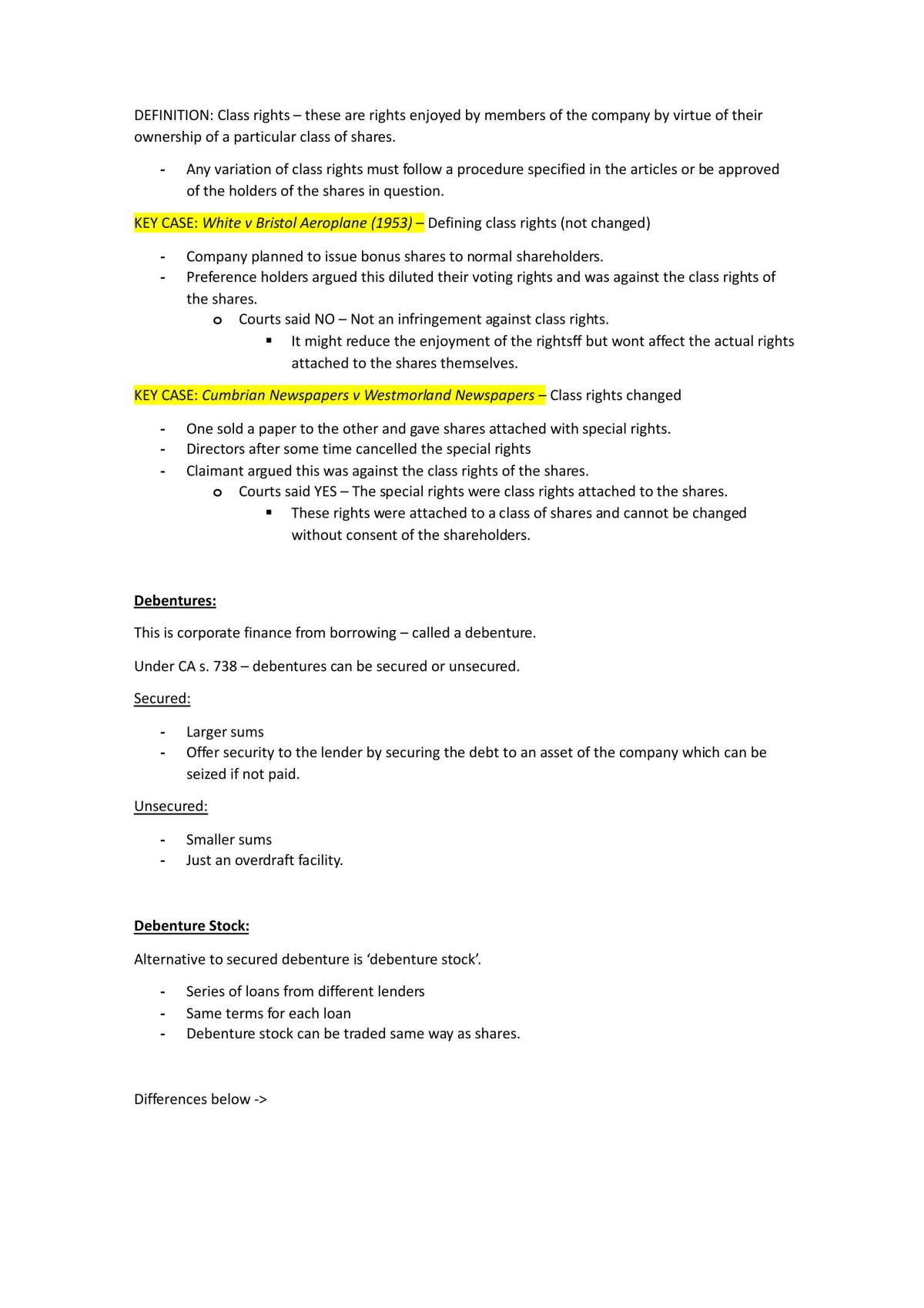 Law of Business Organisations Revision Notes - Page 22
