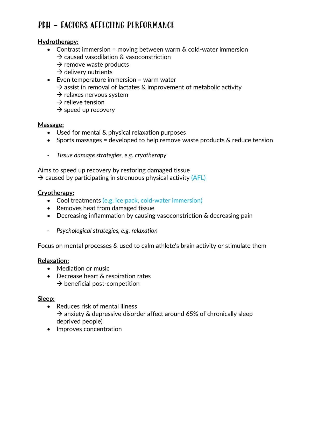 Factors Affecting Performance - Complete Notes - Page 25