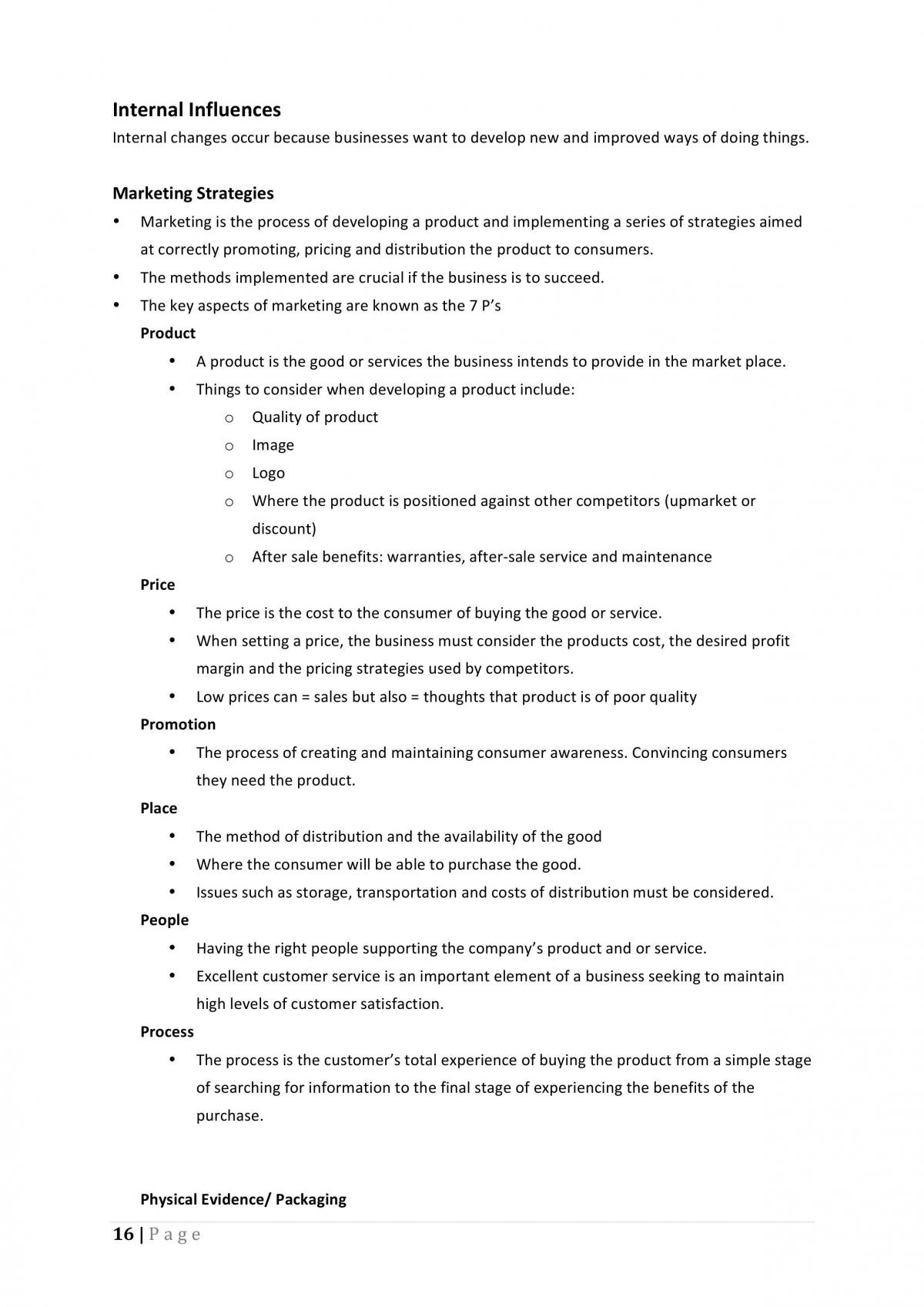 Business Studies Topic 1  - Page 16