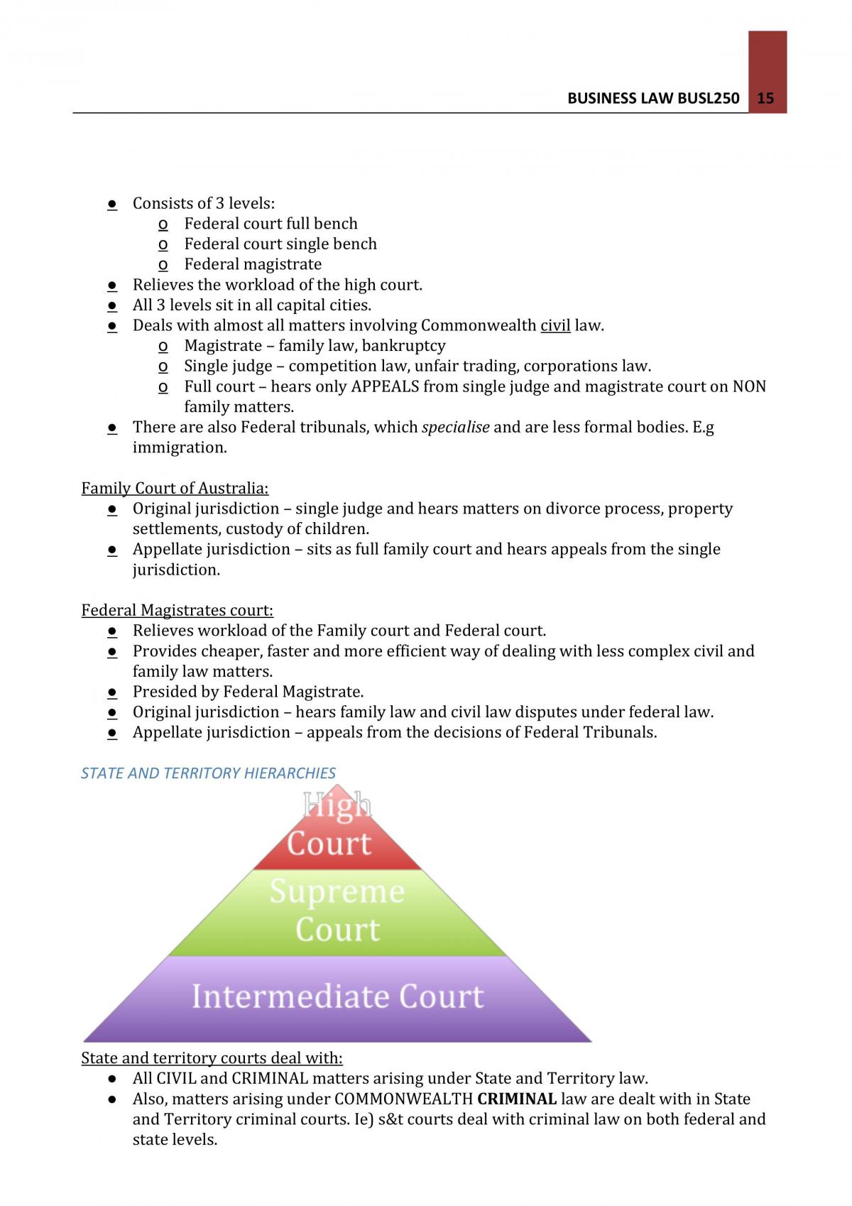 Intro to Business Law Chapter 1 - Australian Legal System - Page 15
