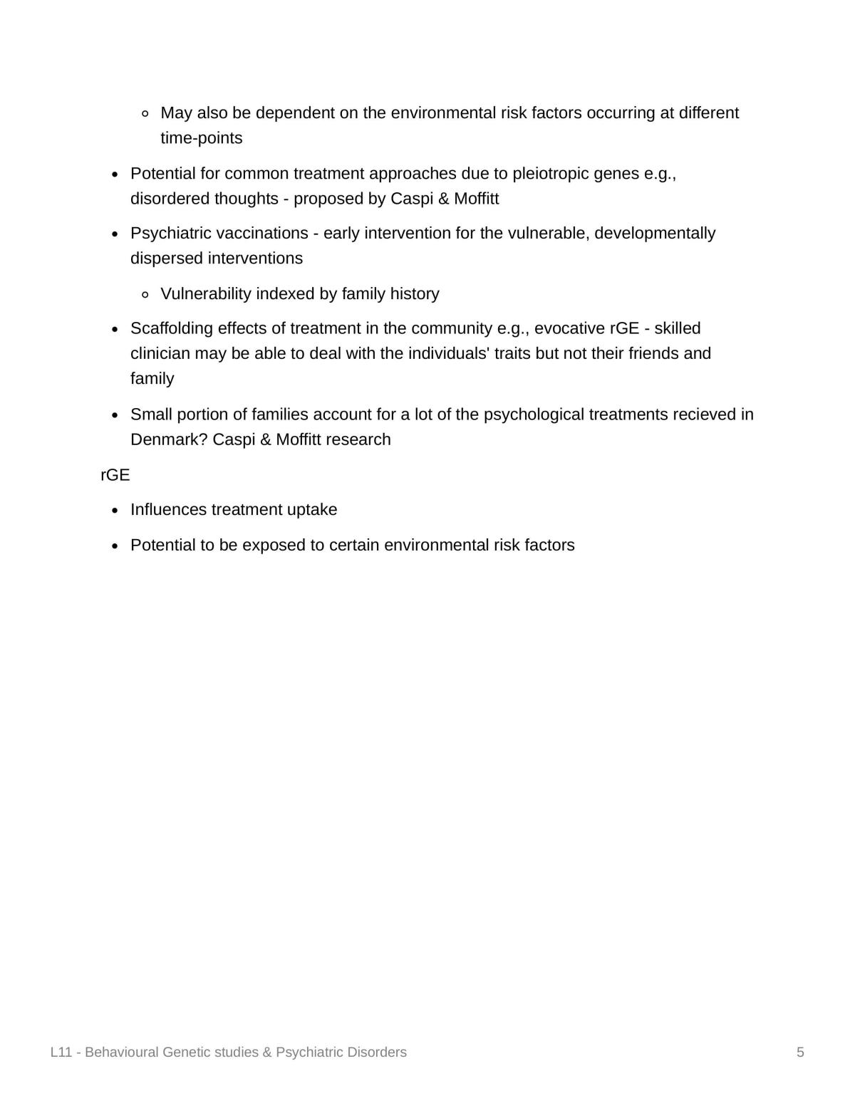 Study Notes for Genes & Behaviour module - Page 72