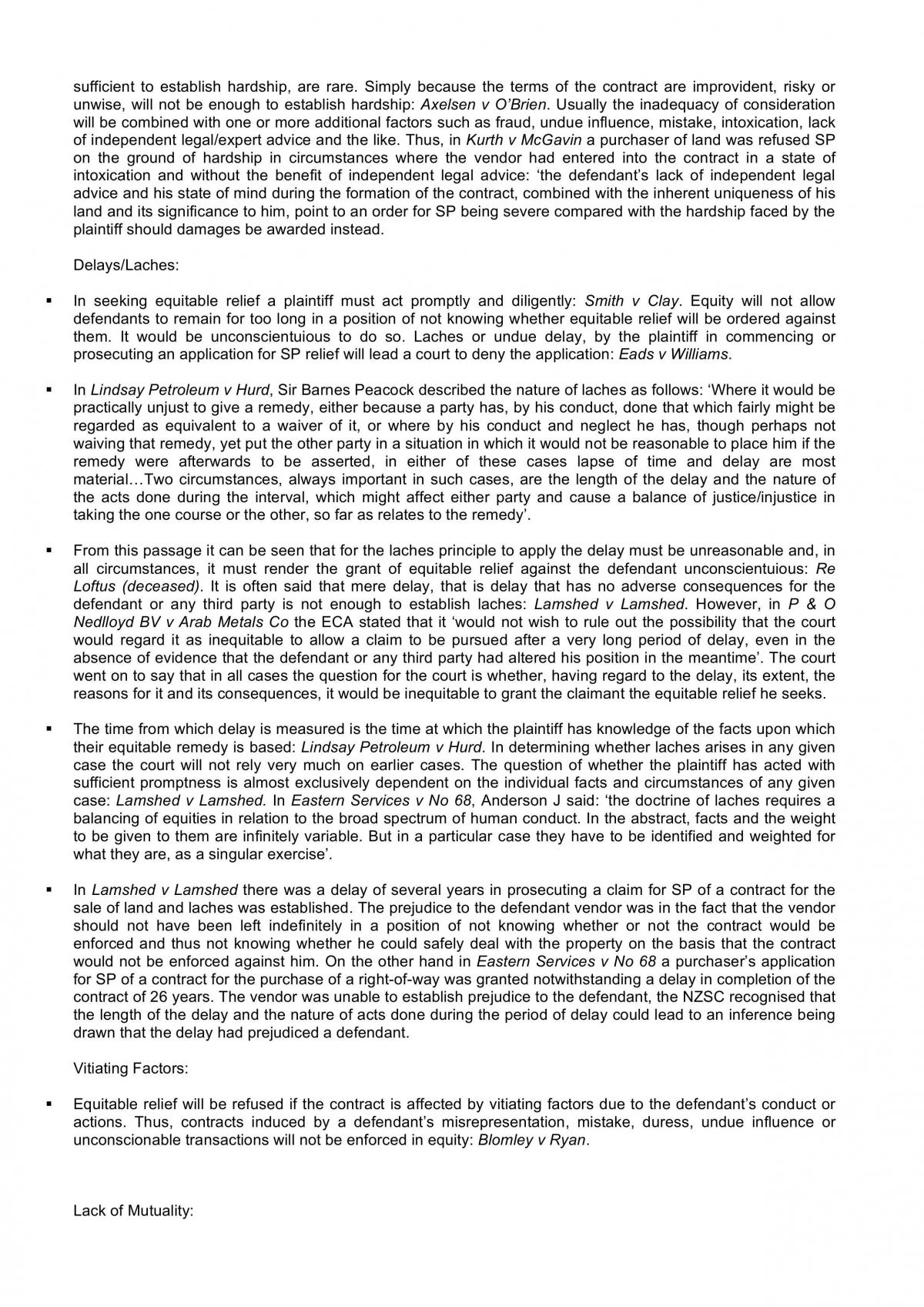 Contract Law B Notes (2012 - QLD) - Page 29