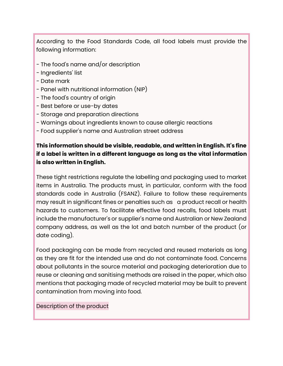 Food manufacture Assessment - HSC FOOD TECHNOLOGY - Page 20