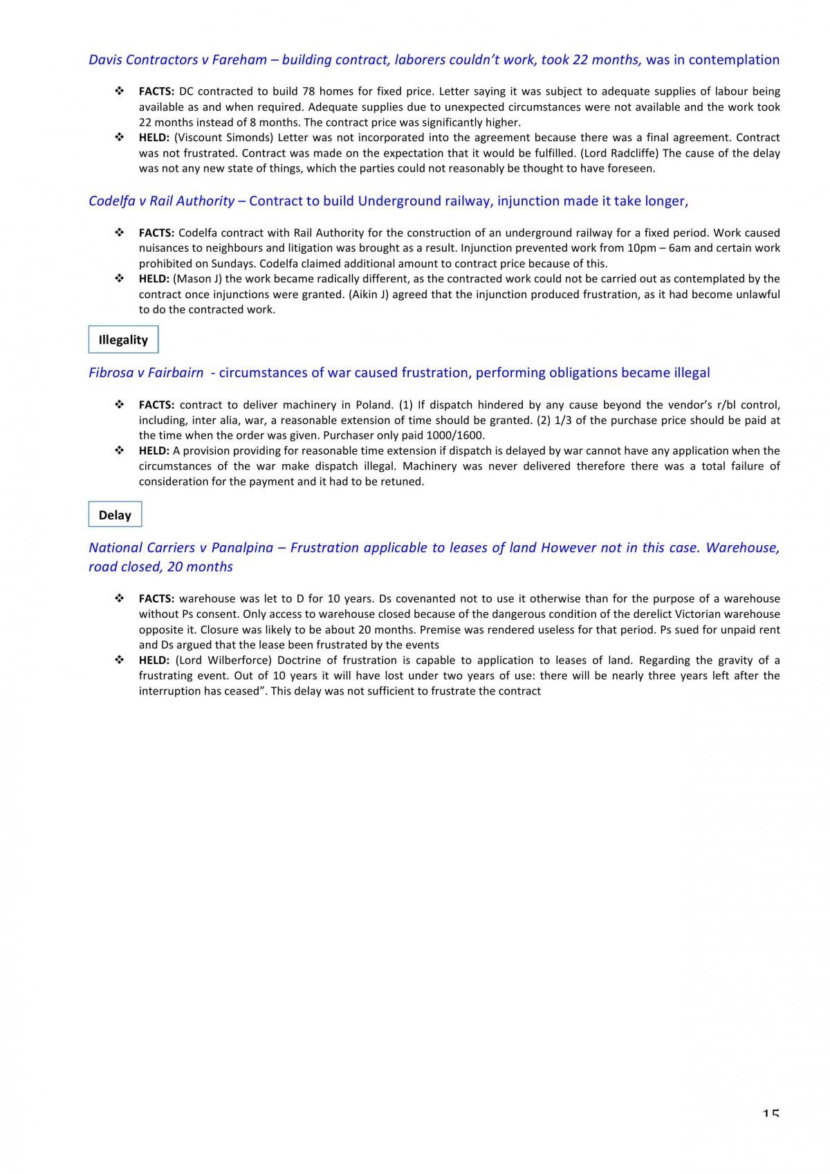 Contracts B Case Summaries - Page 15