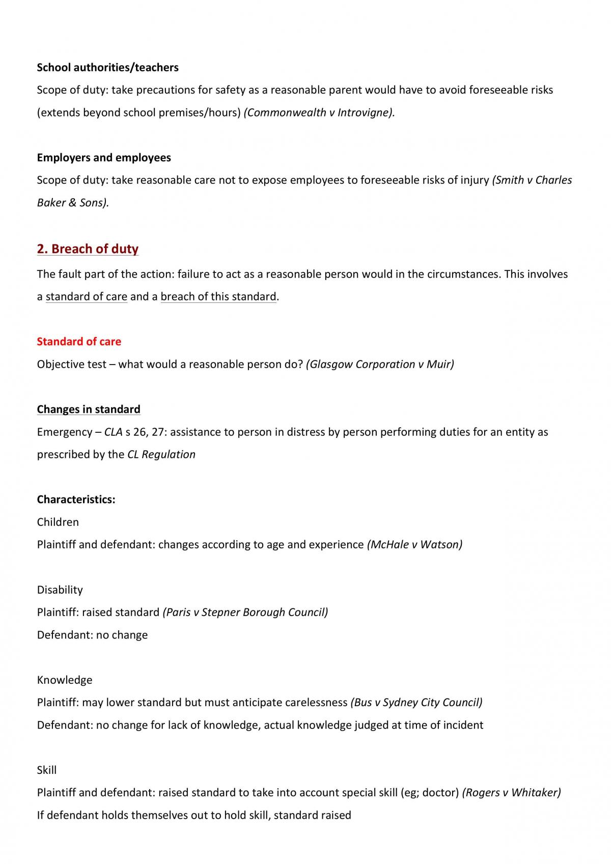 Torts Final Exam Notes - Page 19