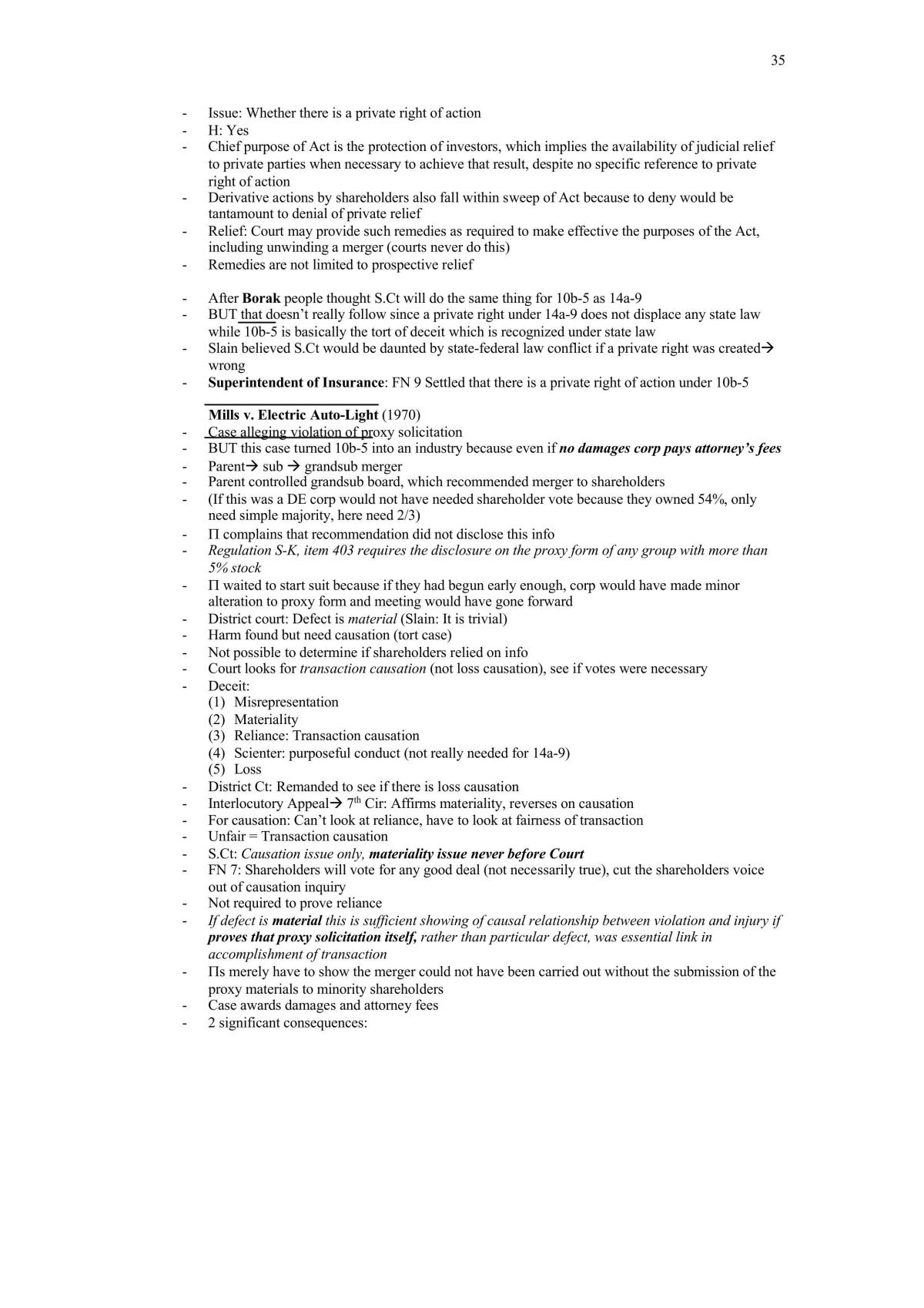 Securities Regulation Exam Outline - Page 35