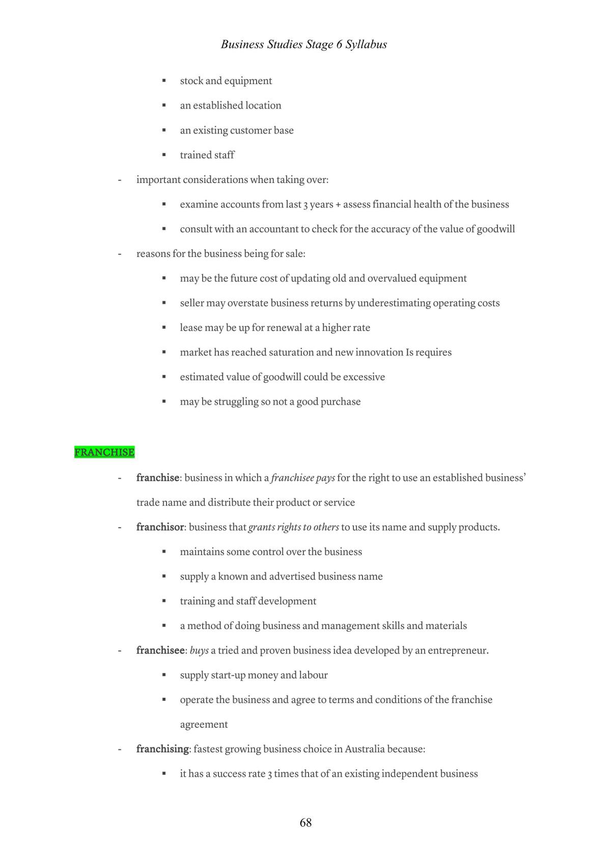 Preliminary Business Studies Syllabus Notes - Page 90
