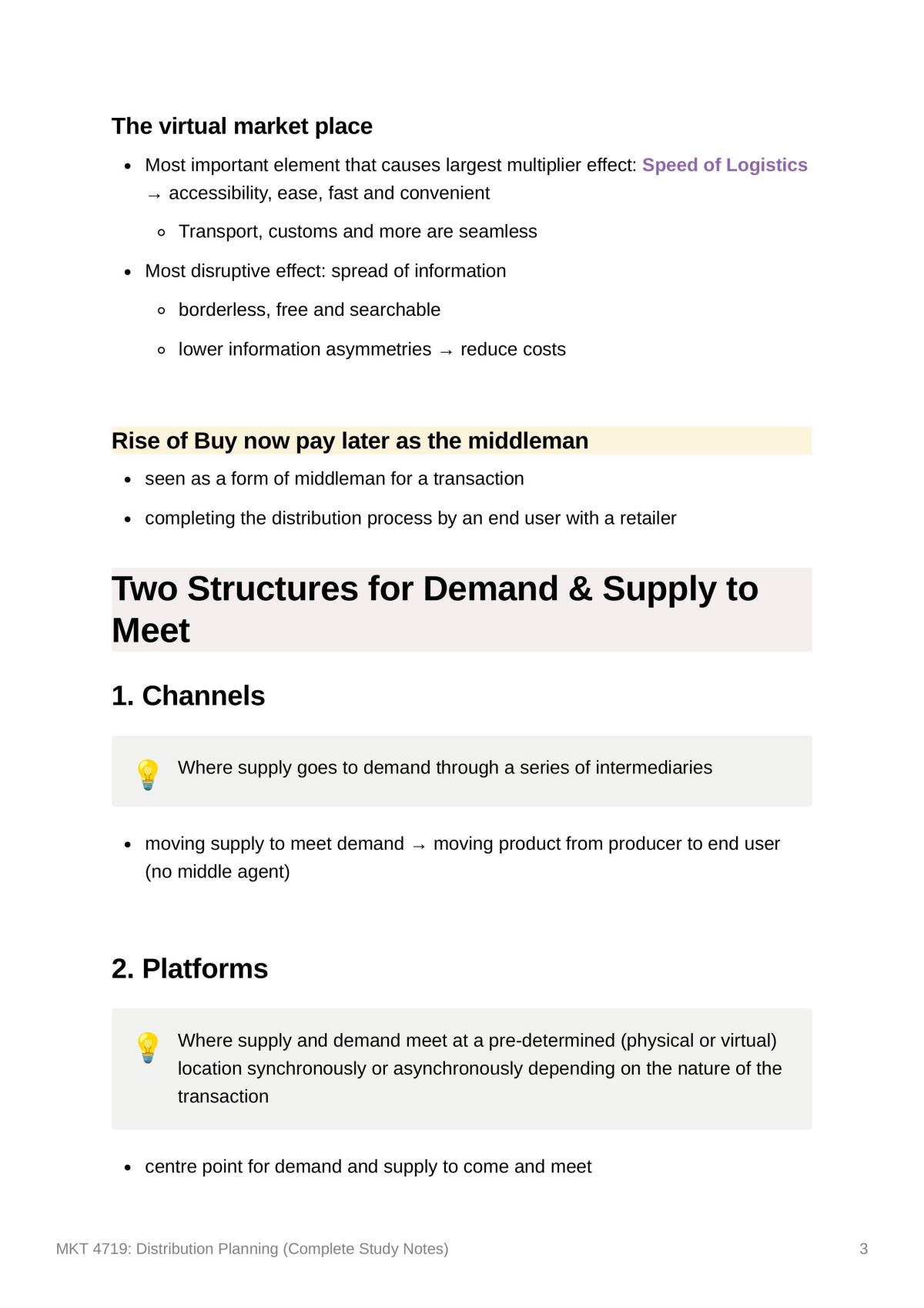 MKT 4719: Distribution Planning (Complete Study Notes) - Page 3