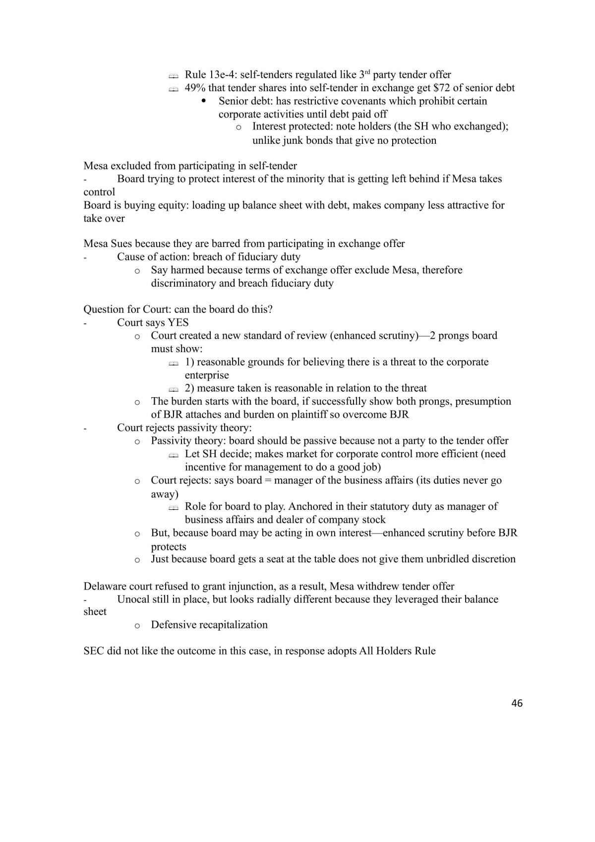 Notes for Mergers and Acquisitions - Page 46