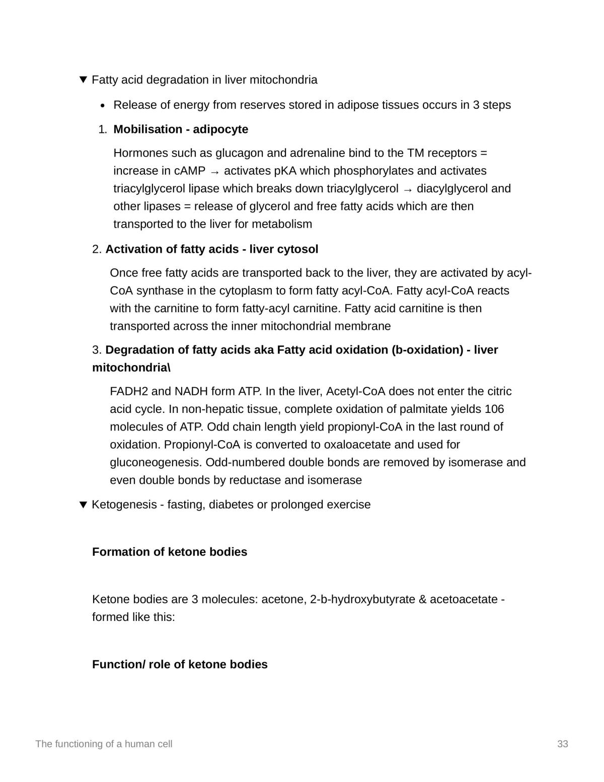 The functioning of a human cell  - Page 33
