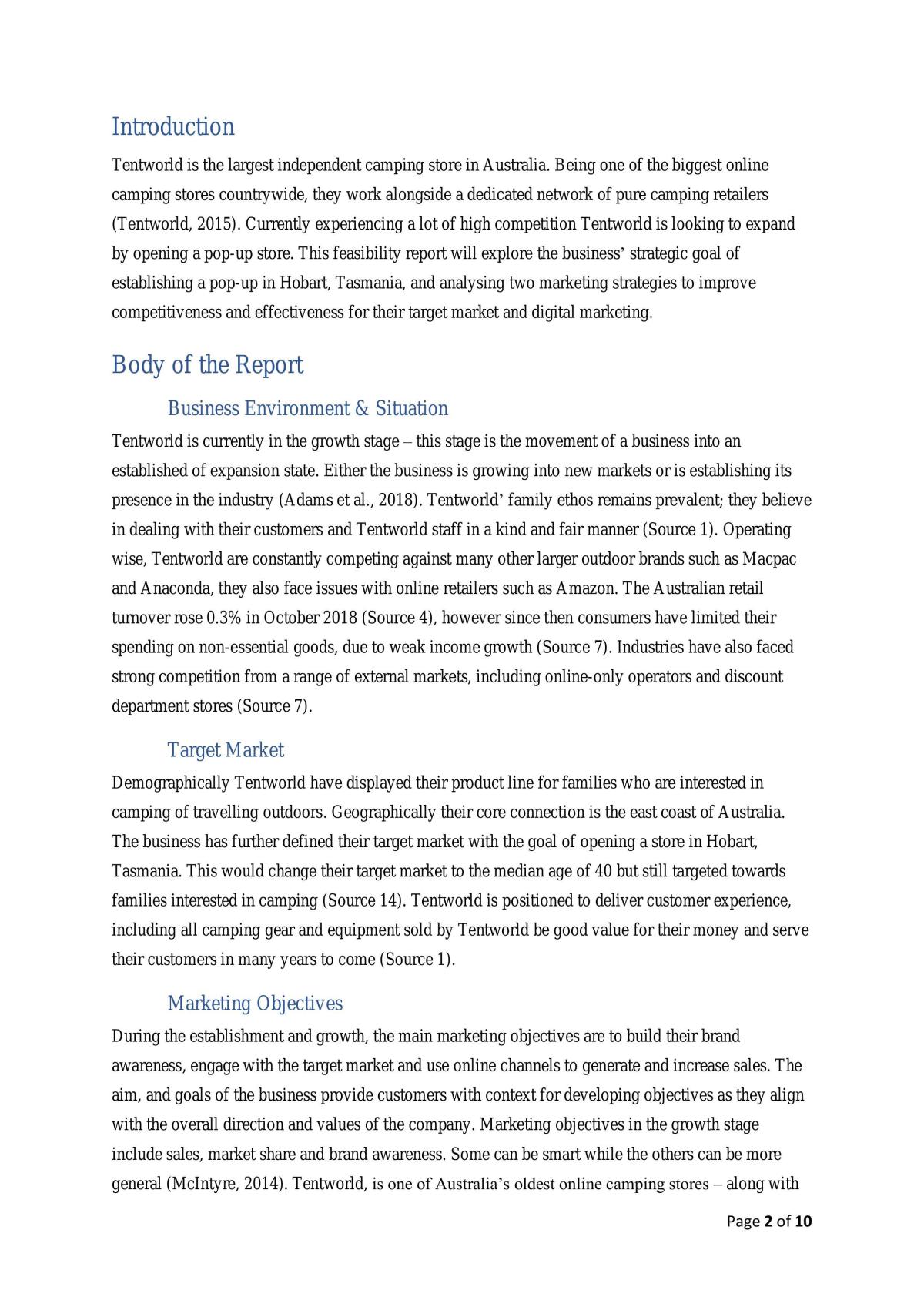Feasibility Report - Growth Stage  - Page 3