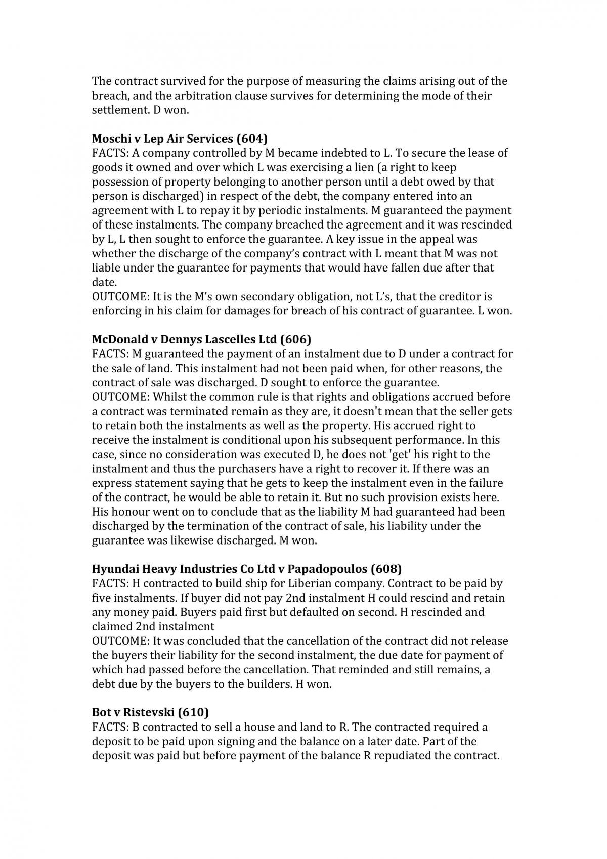 Contract Law Case Summaries - Page 33