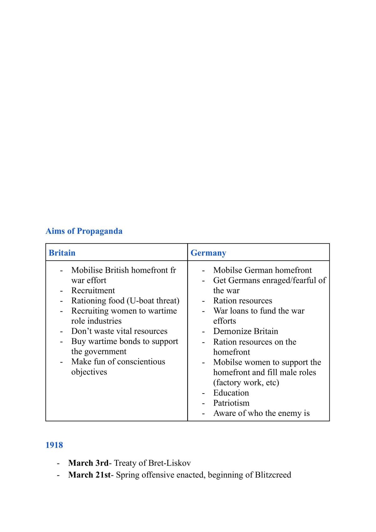 World War One Complete Prelim Notes  - Page 17