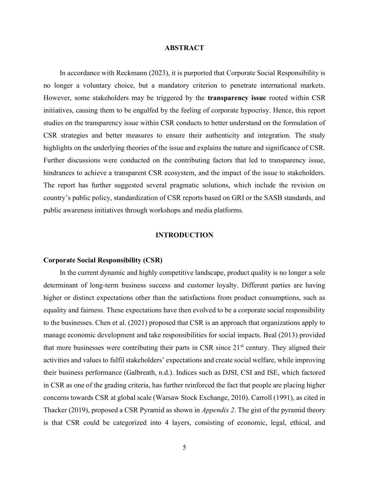 Project discussing corporate social responsibility - Page 3