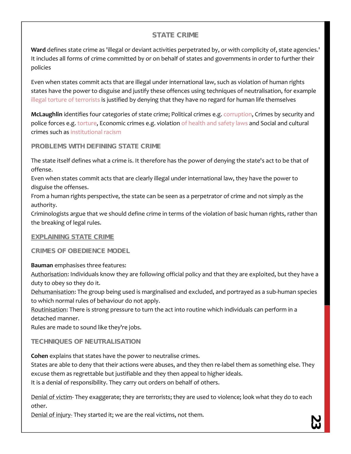 Crime and Deviance a Level AQA Full Study Notes - Page 24