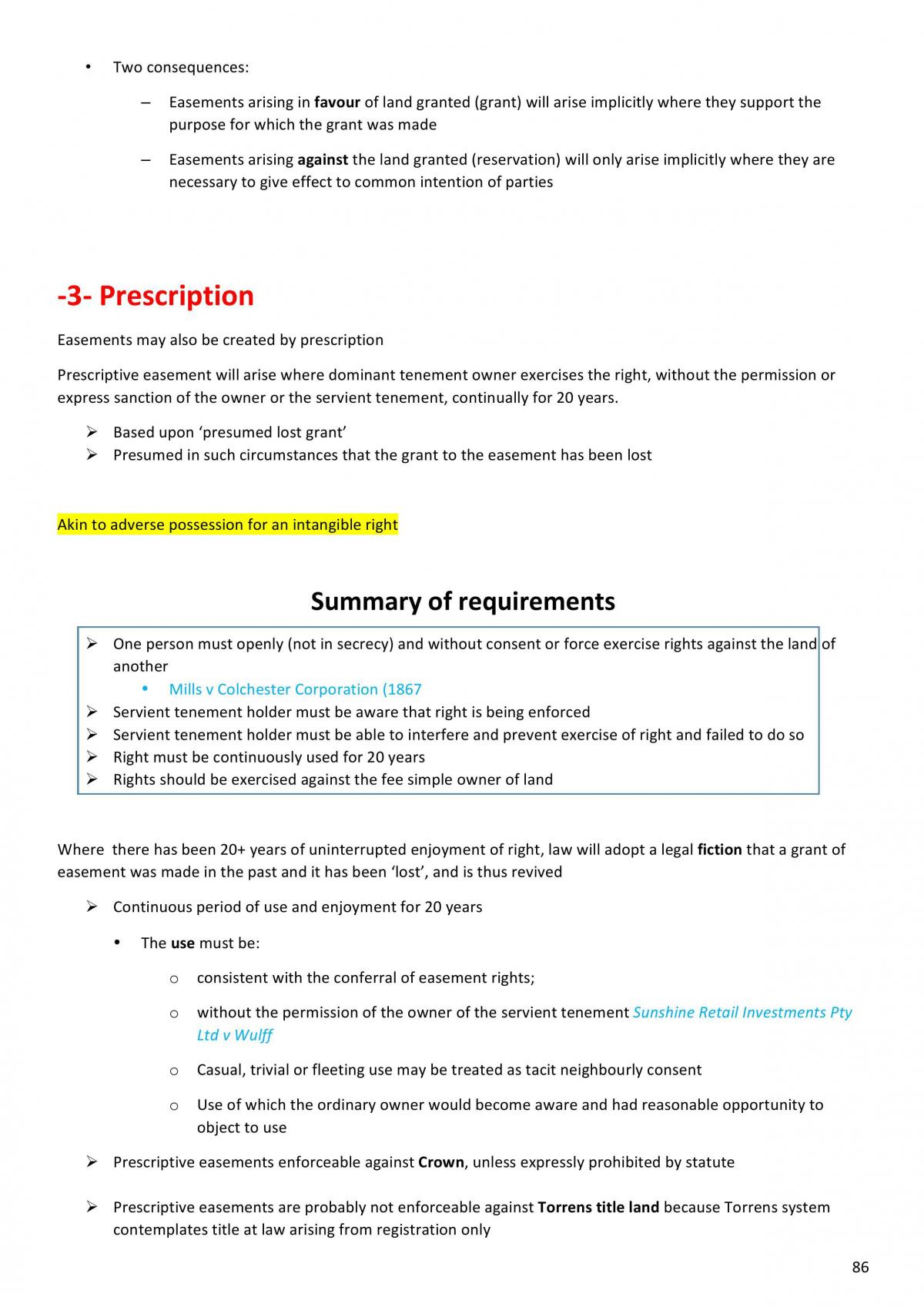 Property Law Notes  - Page 86