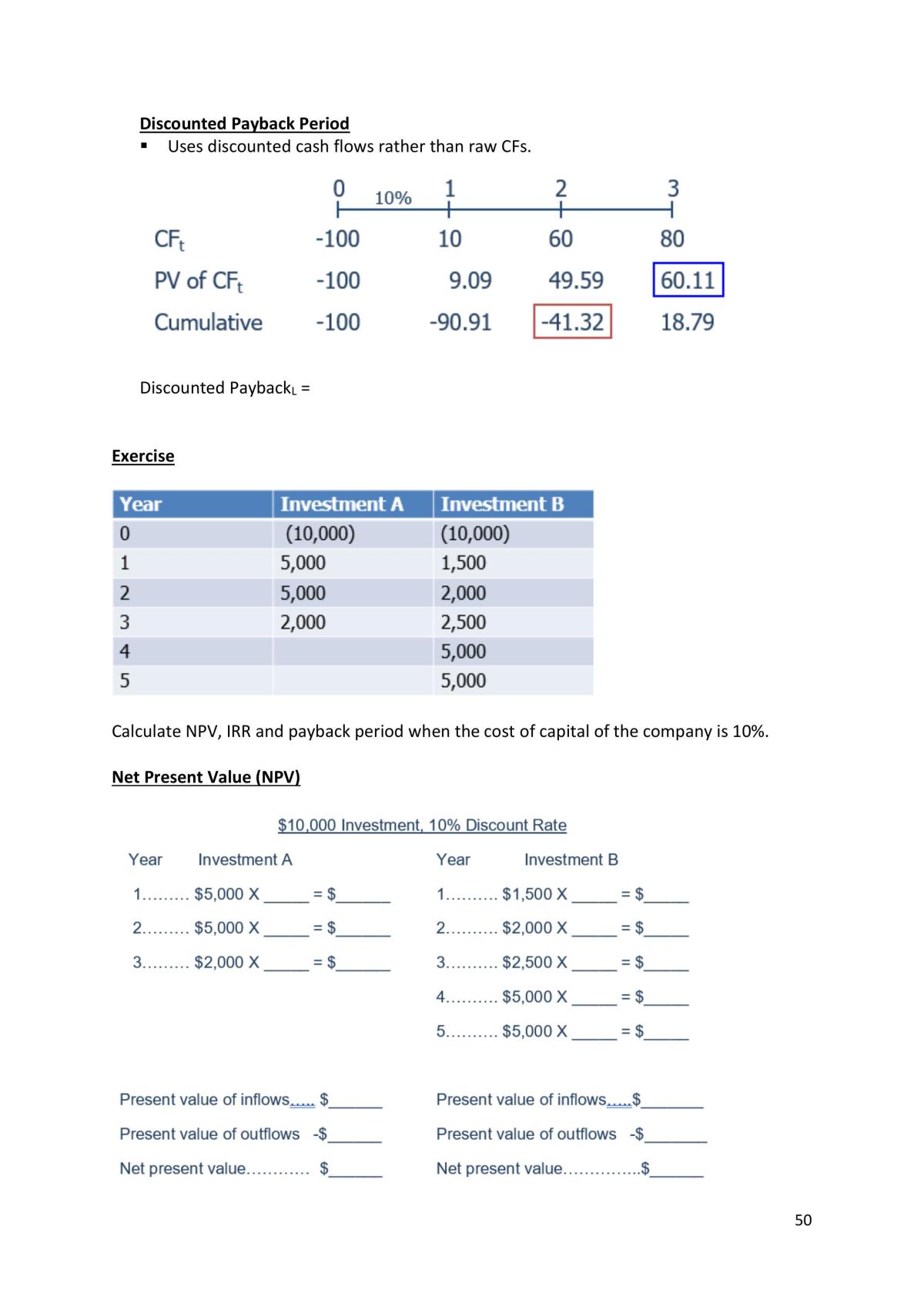 Corporate Finance Self Made Study Notes - Page 52