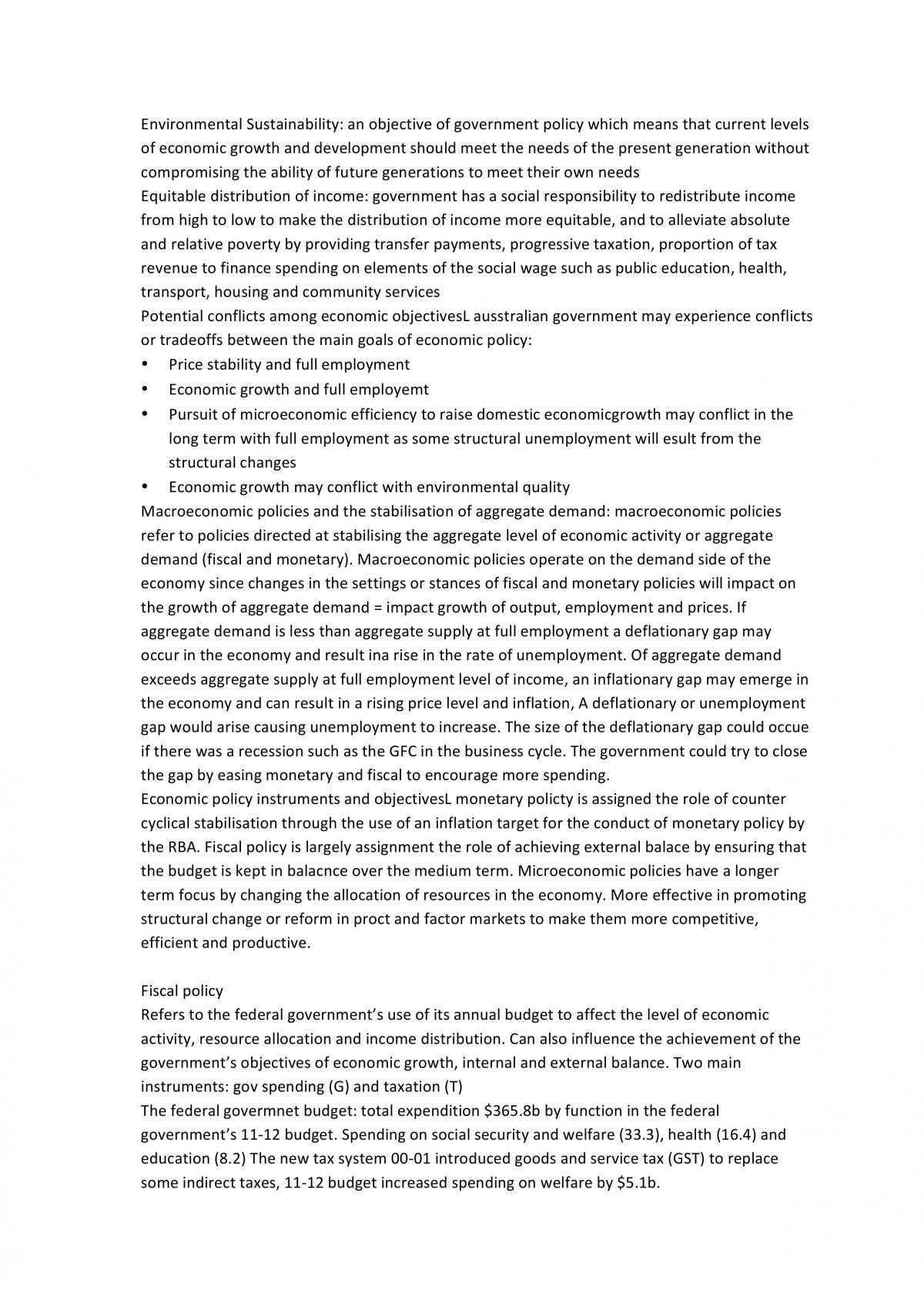 Summary Study Notes for HSC Economics  - Page 22