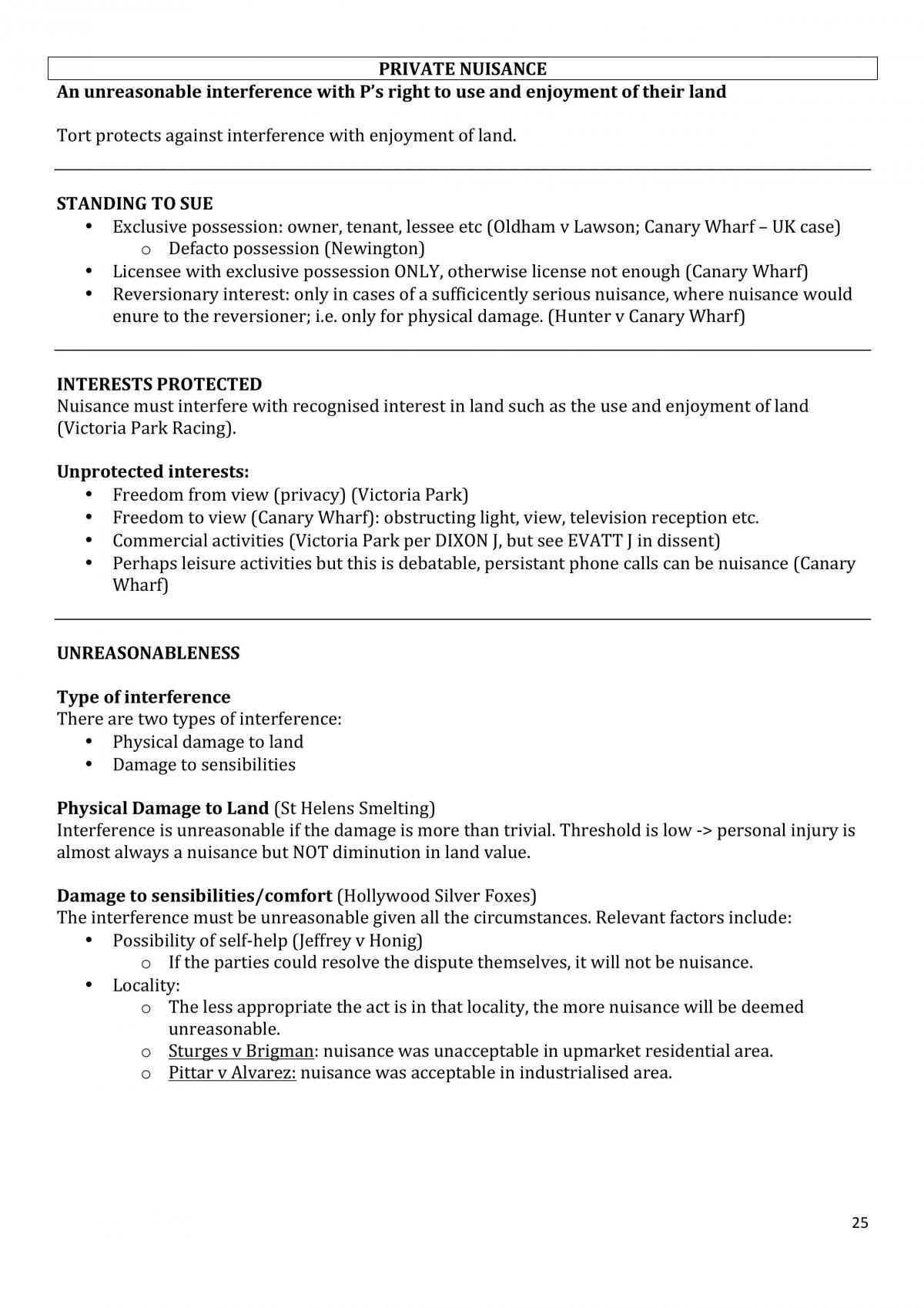 Torts A Exam Notes - Page 25
