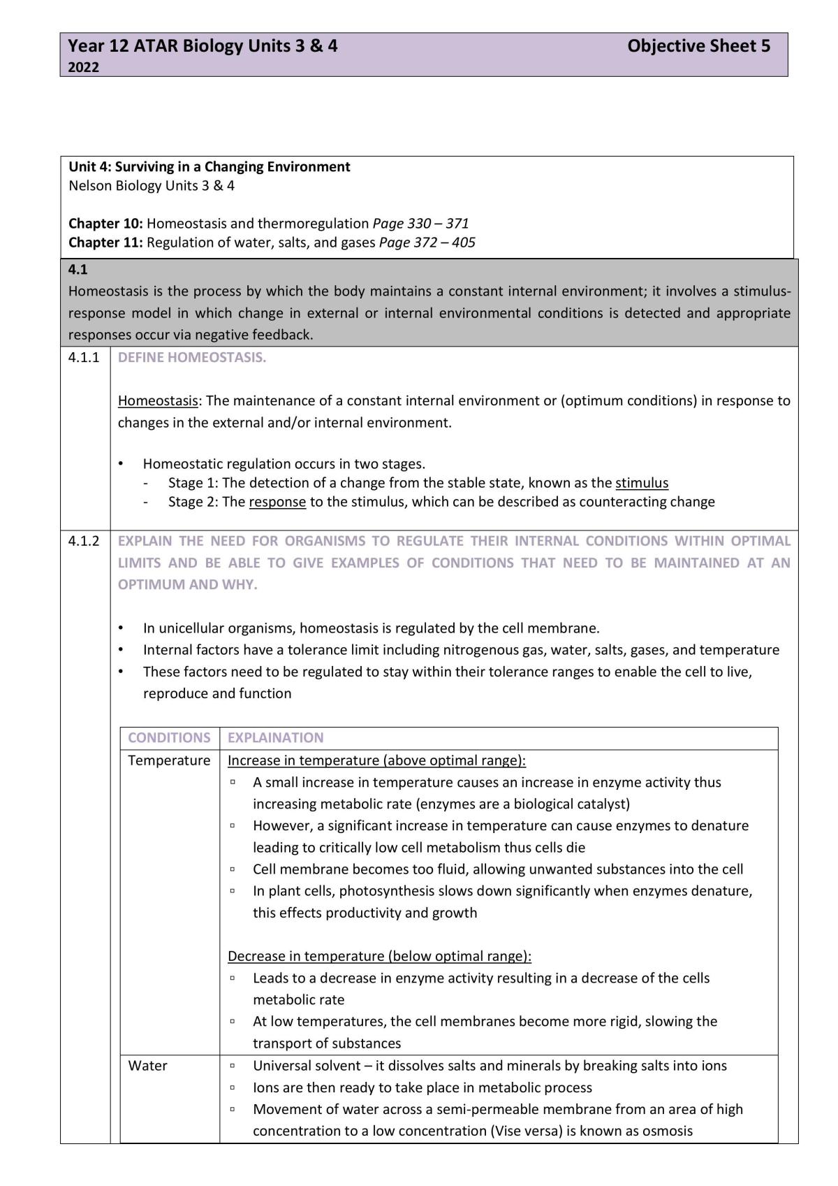 Complete WACE Study Notes  - Unit 3 and 4 Biology Notes - Page 45
