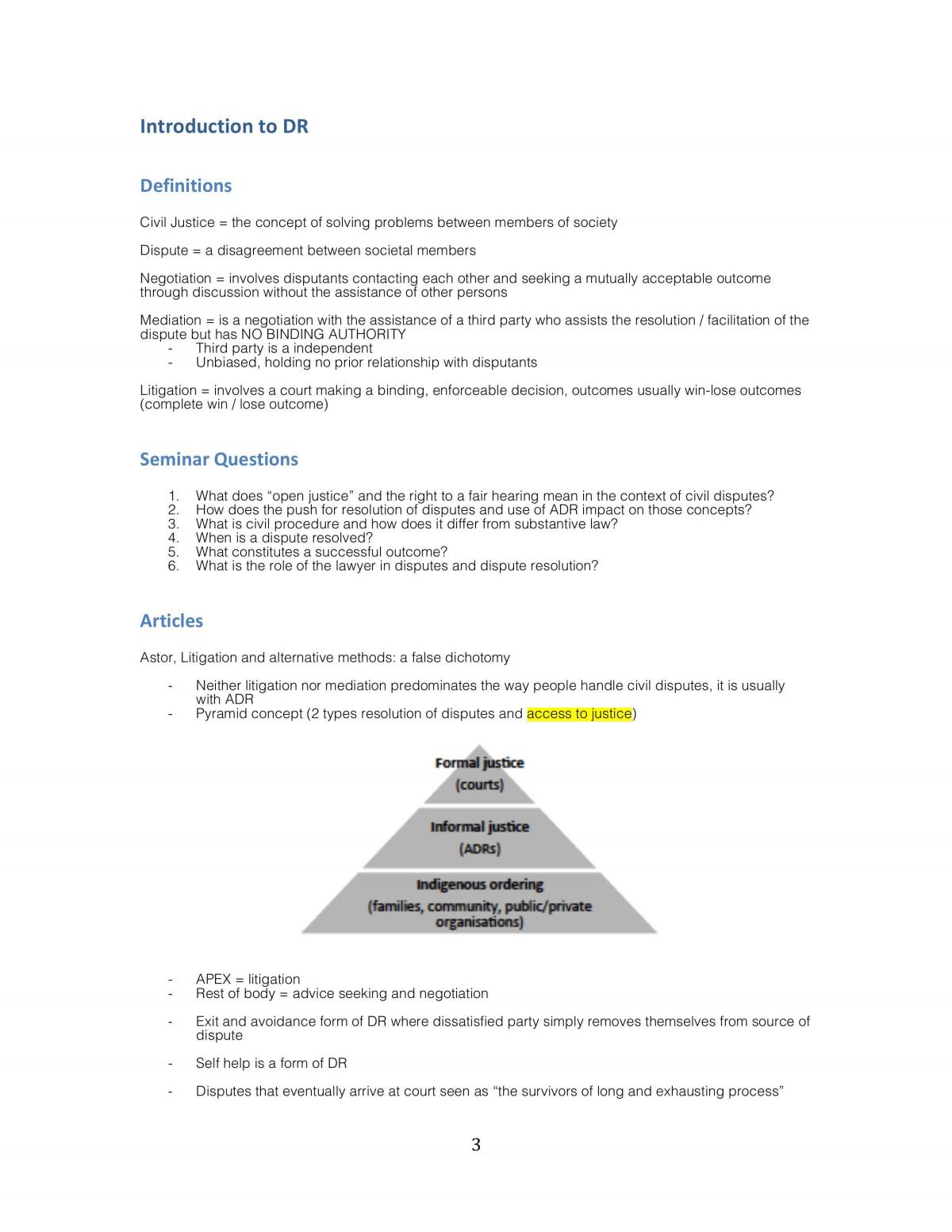 Course Notes Dispute Resolution  - Page 3